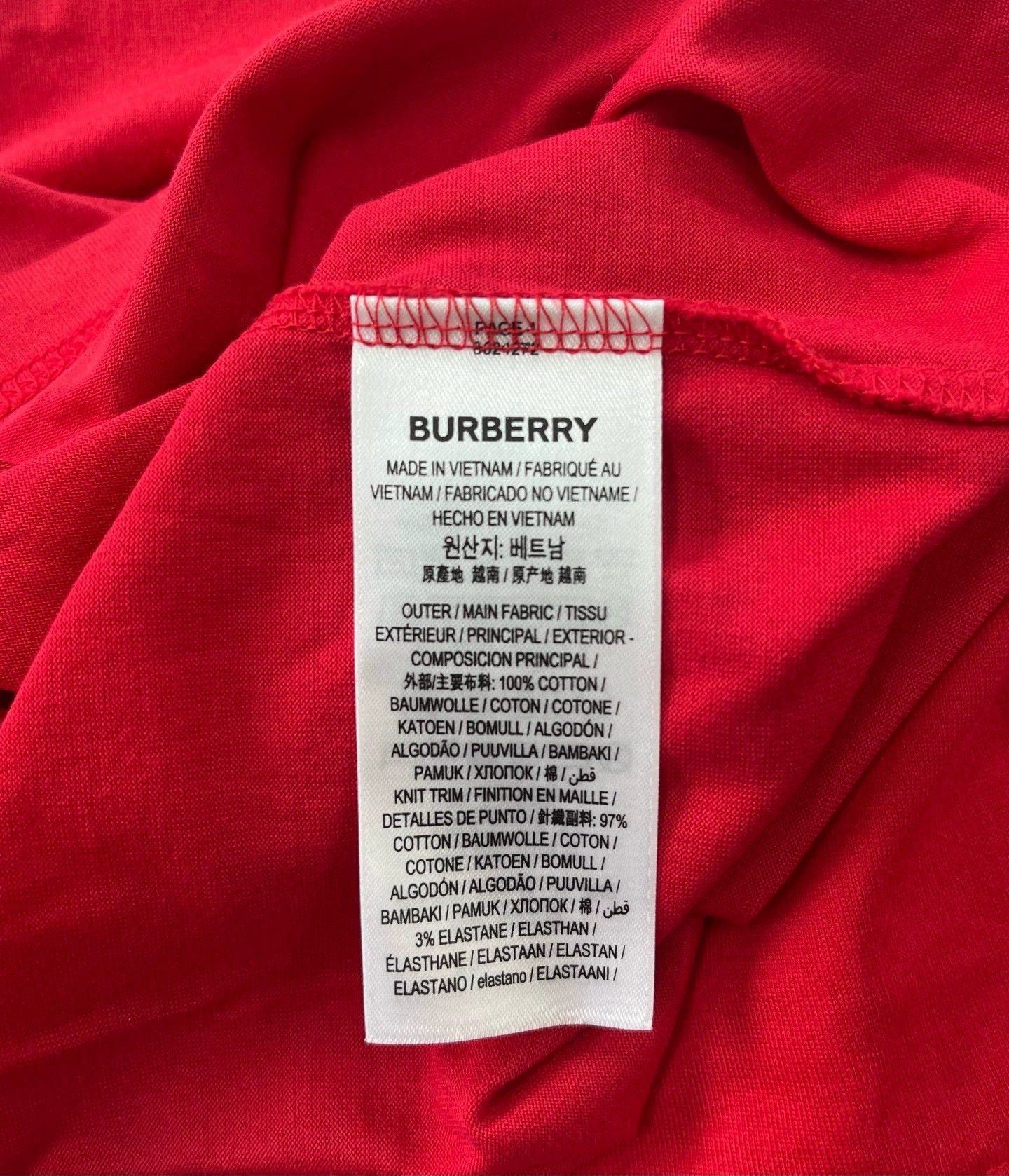 Burberry Burberry Red Logo Short Sleeve T-shirt Size US XS / EU 42 / 0 - 4 Thumbnail