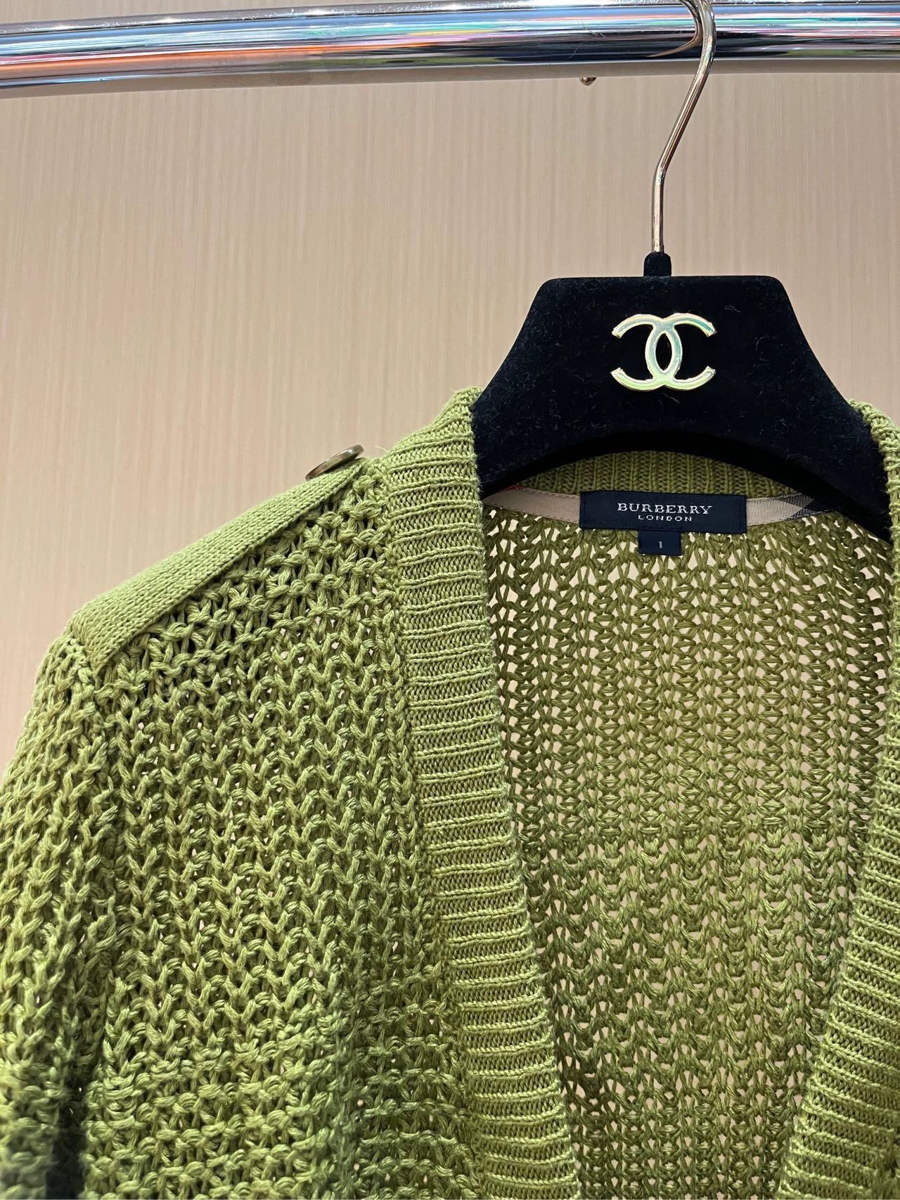 Burberry Burberry Women's Green Knit Cardigan Size US M / EU 48-50 / 2 - 5 Thumbnail