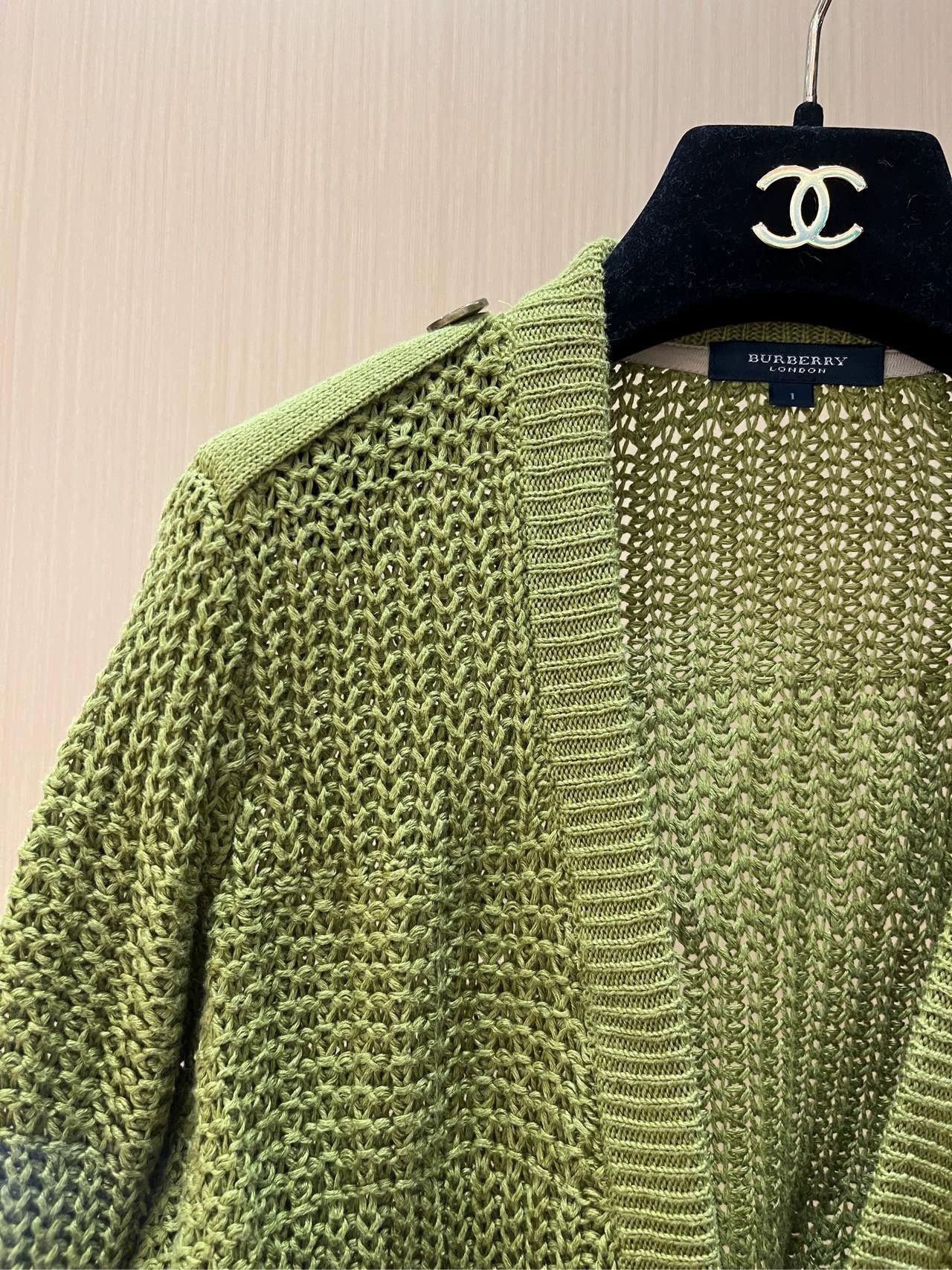 Burberry Burberry Women's Green Knit Cardigan Size US M / EU 48-50 / 2 - 3 Thumbnail