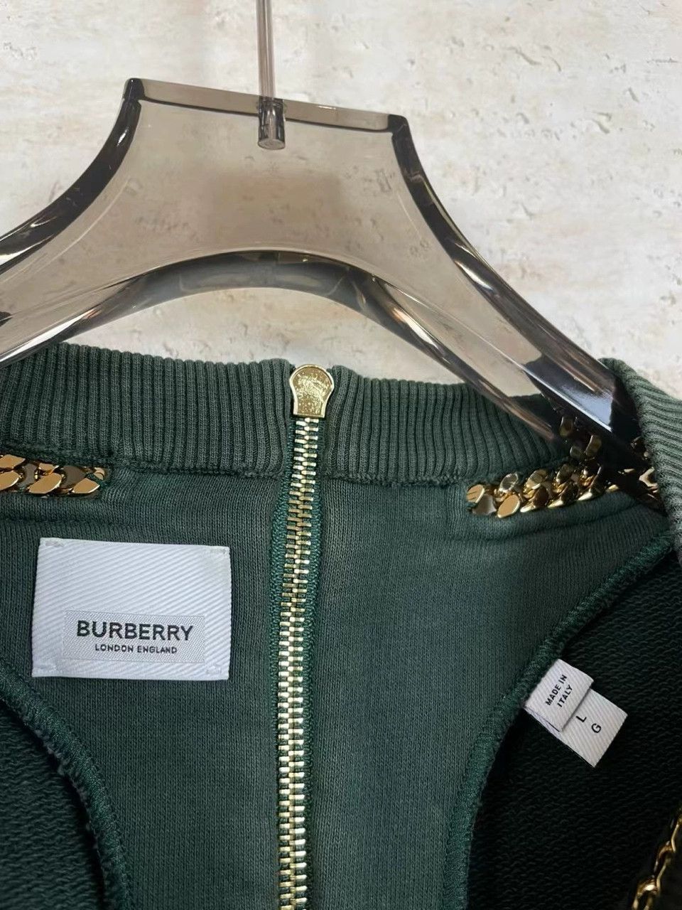 Burberry Burberry Green Cuban Chain Sweatshirt L Size US L / EU 52-54 / 3 - 4 Thumbnail