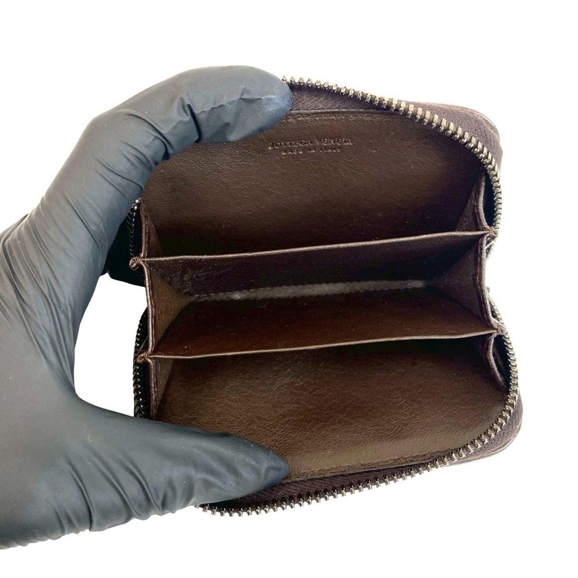 Bottega Veneta BOTTEGA VENETA Intrecciato Leather Round Zip Coin Case, Brown, 64864 Size ONE SIZE - 7 Thumbnail