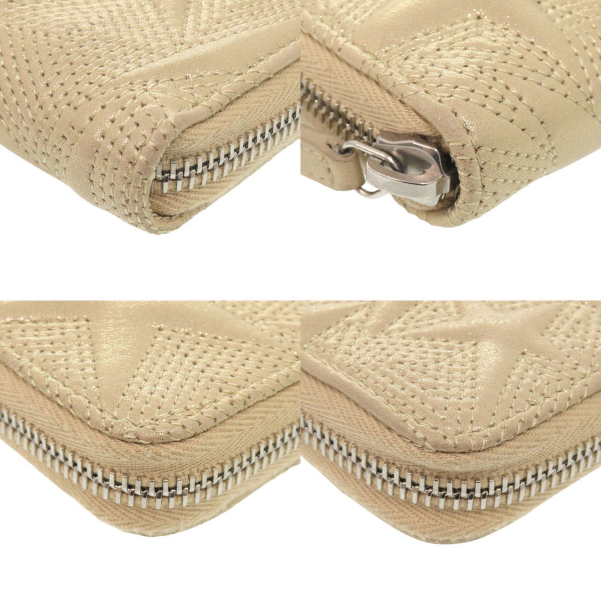 Chanel Star Embossed Leather Gold Long Wallet 0074 CHANEL