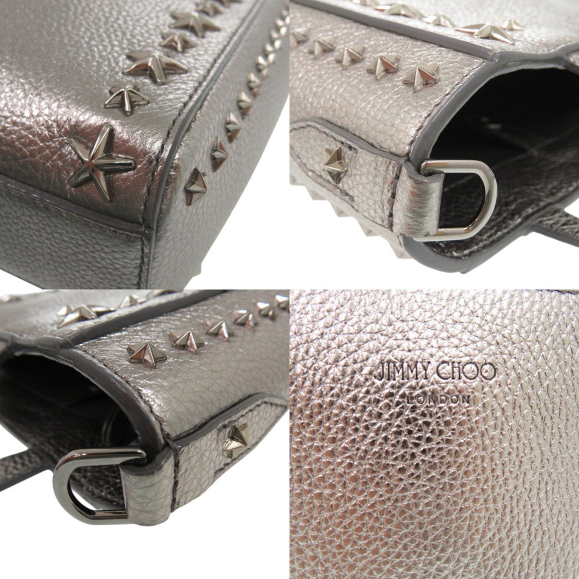 Jimmy Choo Jimmy Choo 2-way Mini Pegasi Star Stud Handbag in Silver Leather (0700) Size ONE SIZE - 9 Thumbnail