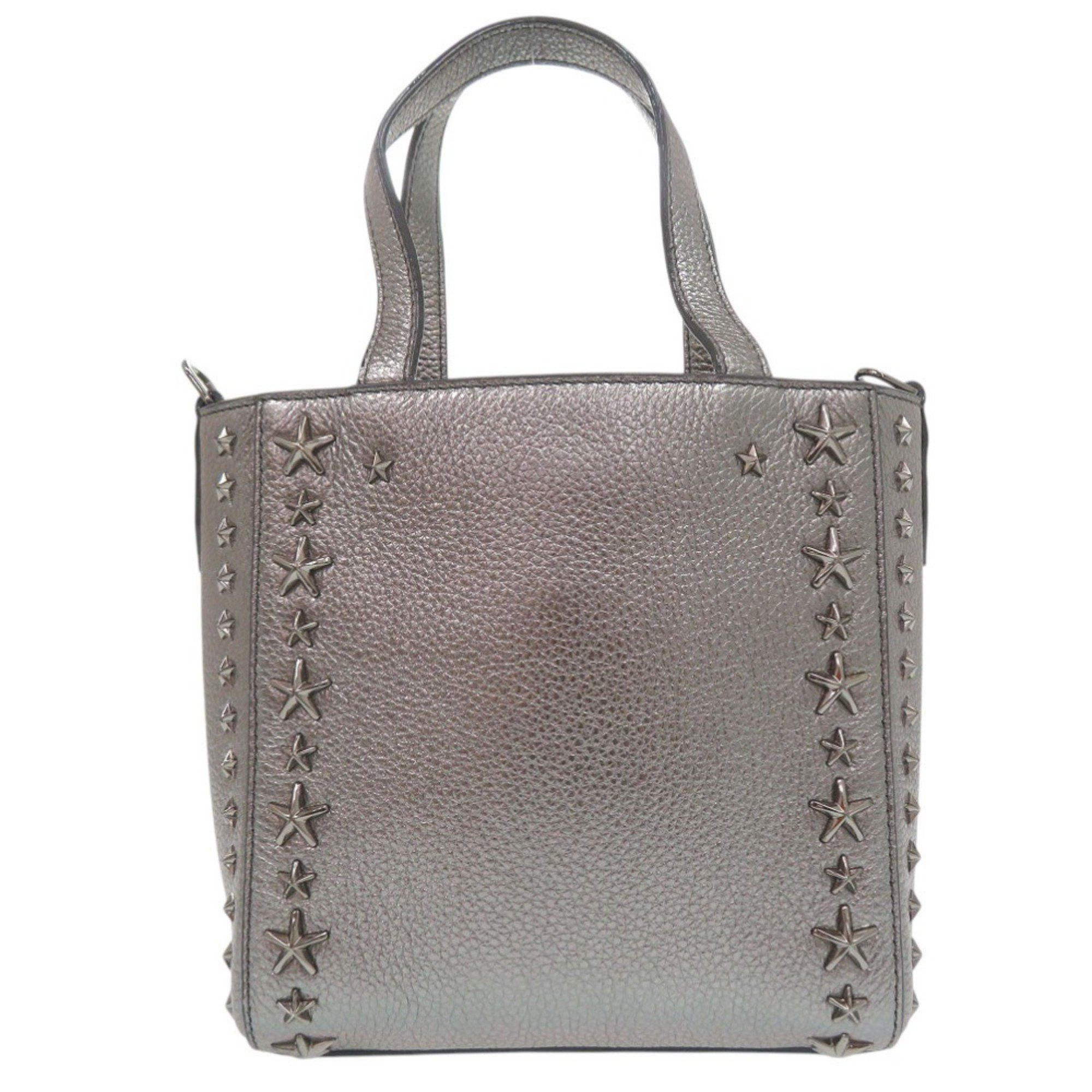 Jimmy Choo Jimmy Choo 2-way Mini Pegasi Star Stud Handbag in Silver Leather (0700) Size ONE SIZE - 2 Thumbnail