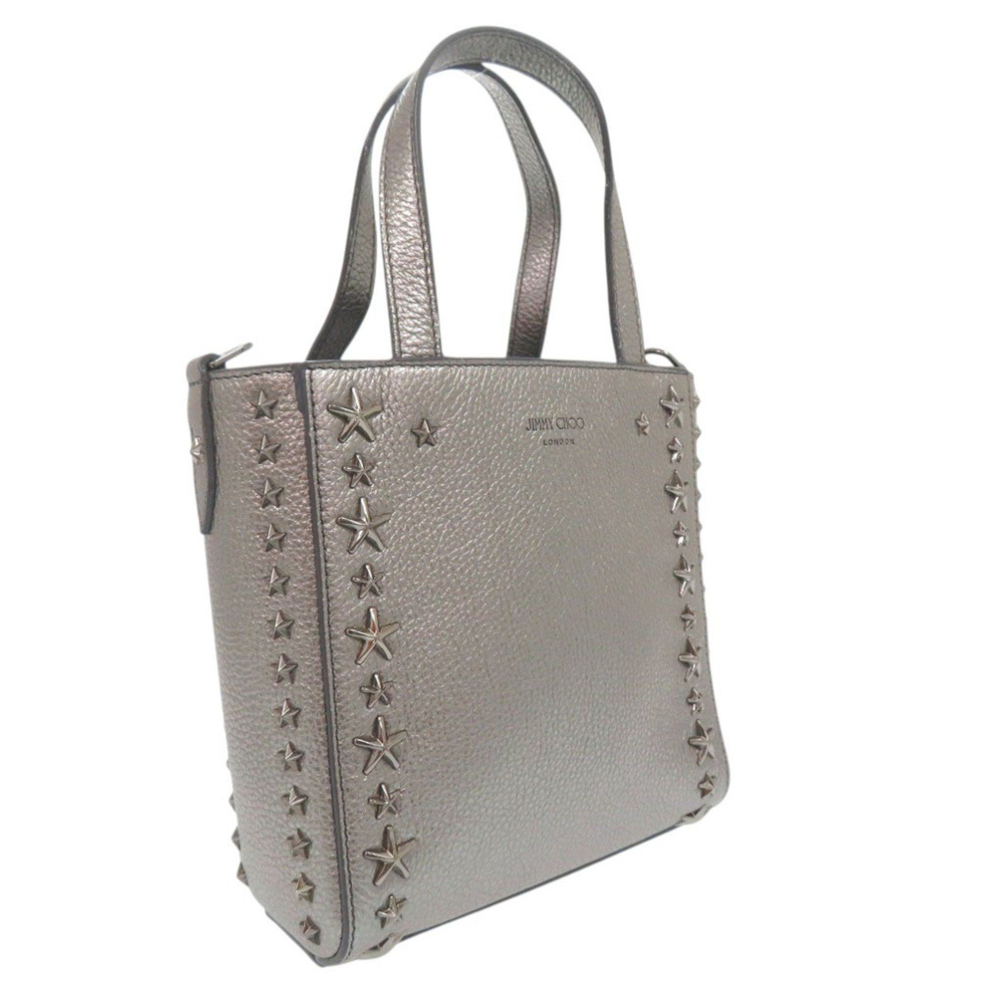 Jimmy Choo Jimmy Choo 2-way Mini Pegasi Star Stud Handbag in Silver Leather (0700) Size ONE SIZE - 3 Thumbnail