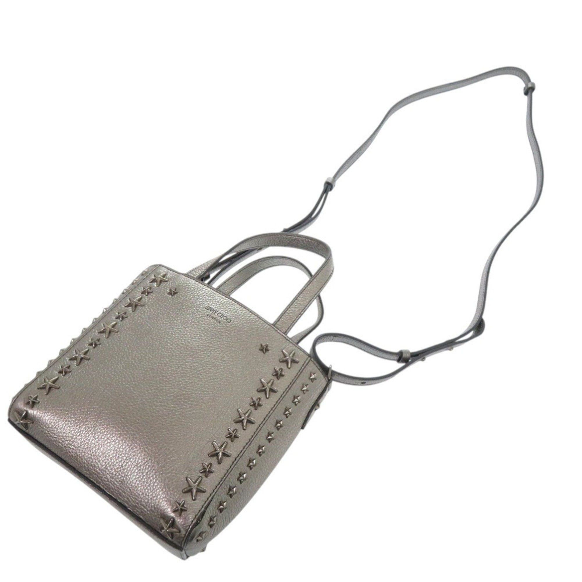 Jimmy Choo Jimmy Choo 2-way Mini Pegasi Star Stud Handbag in Silver Leather (0700) Size ONE SIZE - 6 Thumbnail