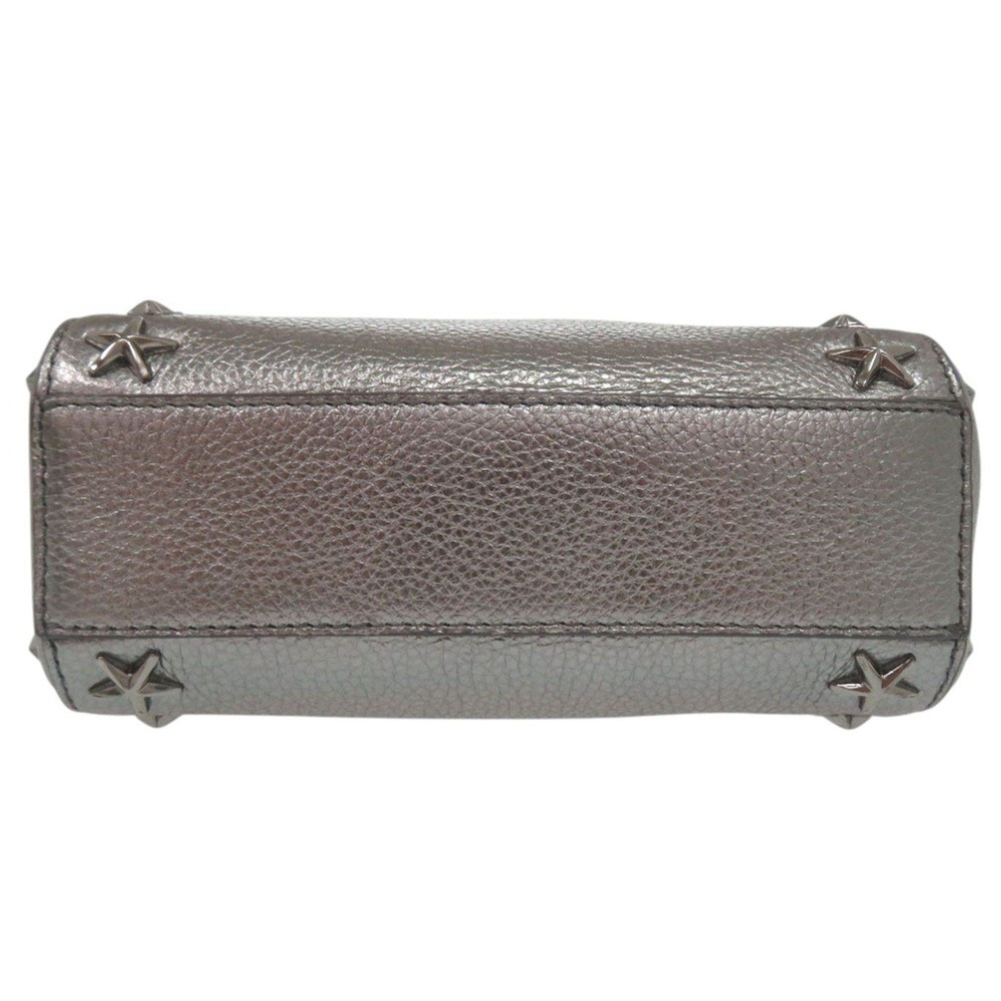 Jimmy Choo Jimmy Choo 2-way Mini Pegasi Star Stud Handbag in Silver Leather (0700) Size ONE SIZE - 4 Thumbnail