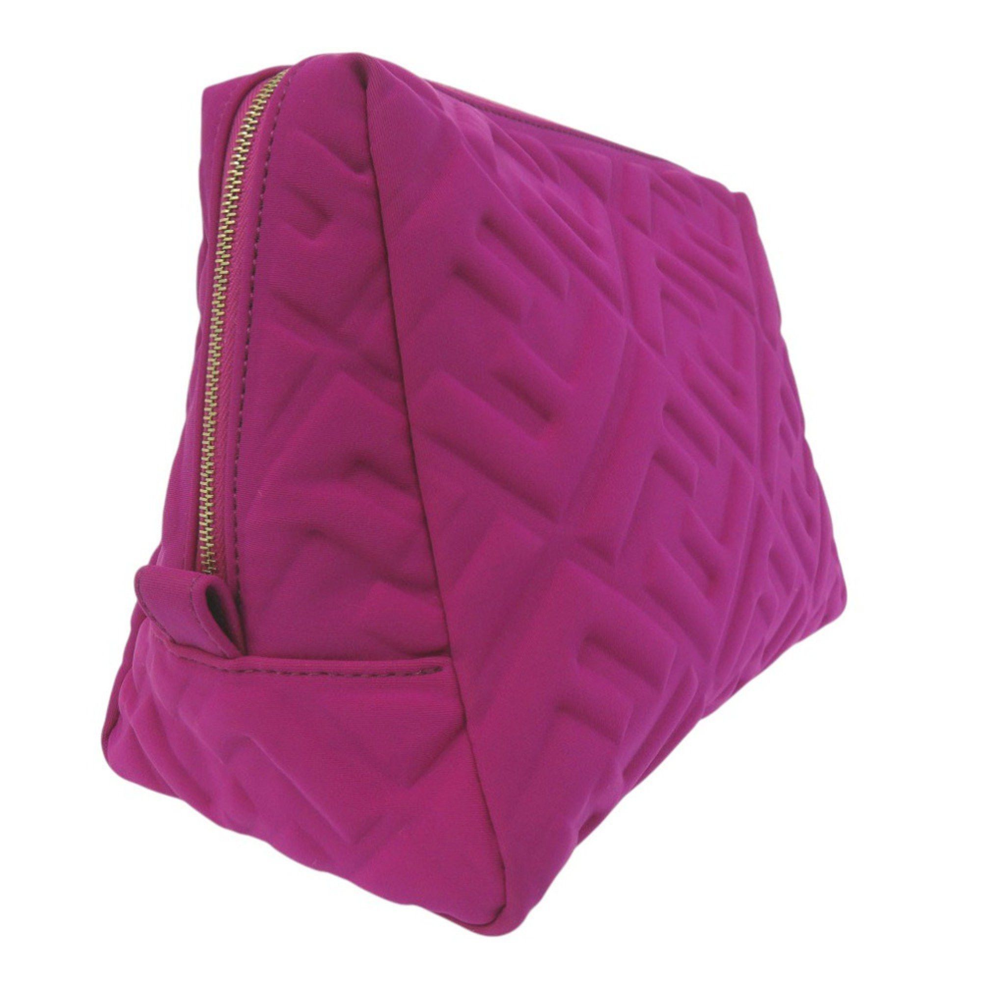 Fendi Like new Fendi Beauty Pouch with FF logo and Zucca pattern, 8N0171, Polyamide, Purple, 0677, FENDI Size ONE SIZE - 7 Thumbnail