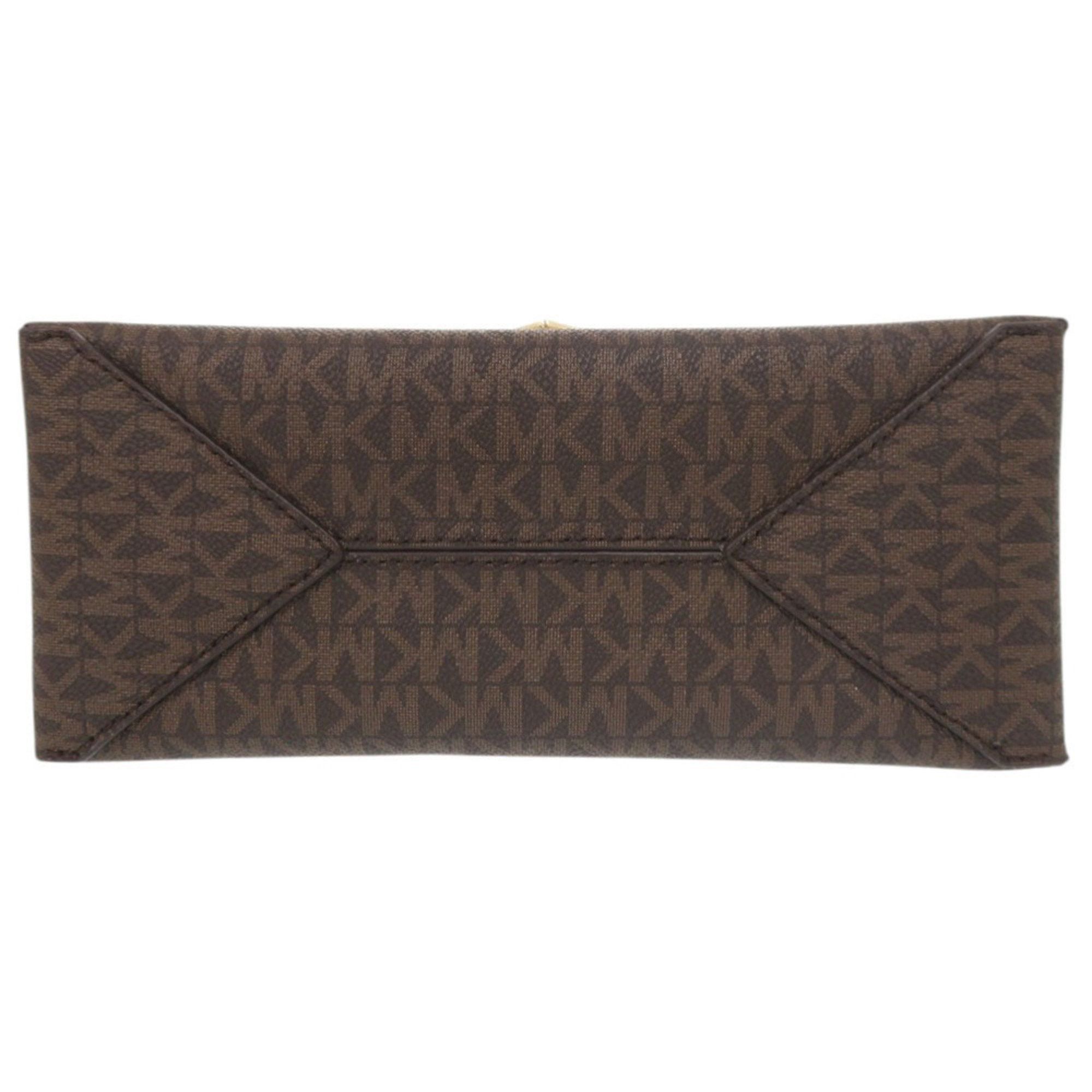 Michael Kors Unused Michael Kors CeCe MK Signature PVC Coated Canvas Brown/Pink 2-Way Shoulder Bag 1478 Size ONE SIZE - 3 Thumbnail
