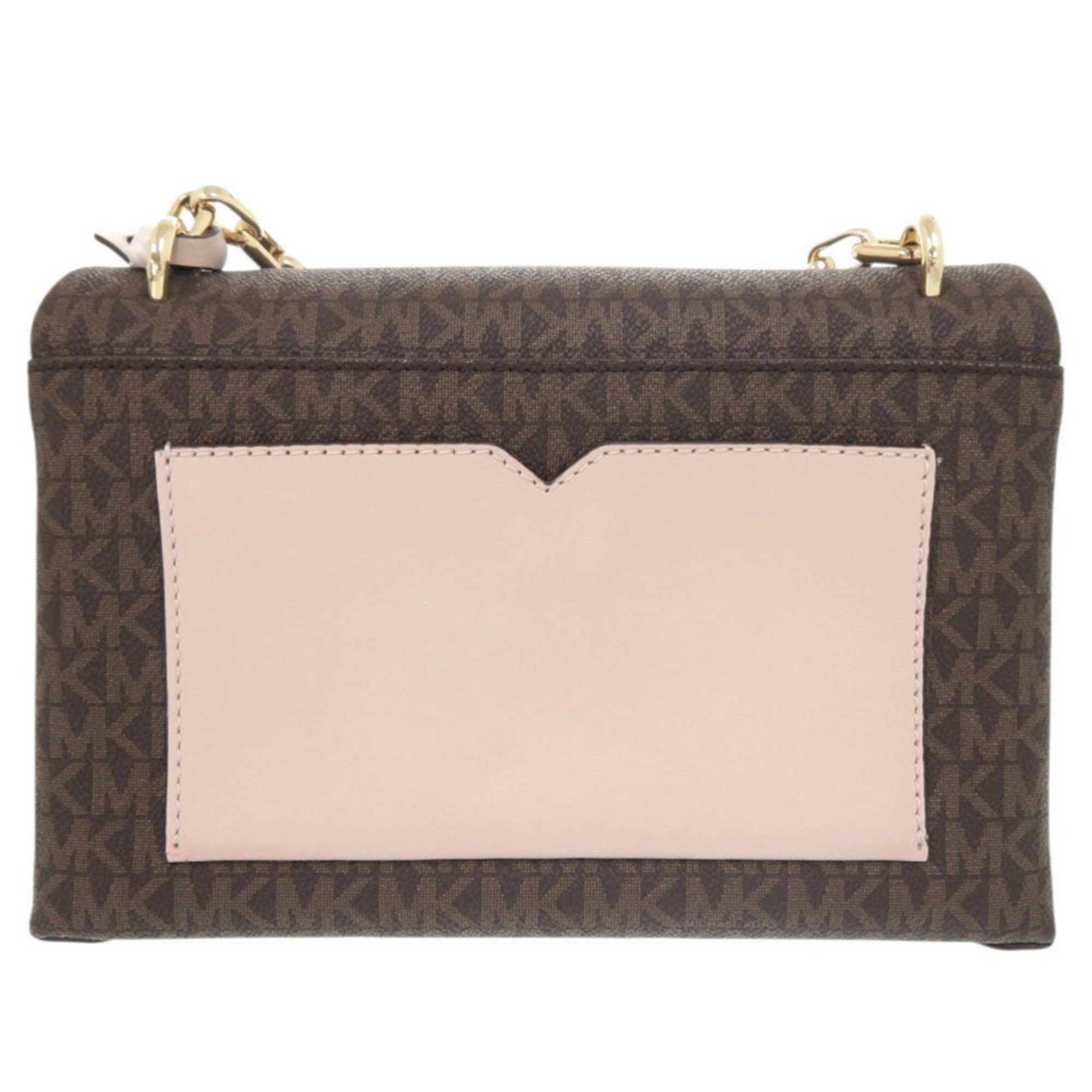Michael Kors Unused Michael Kors CeCe MK Signature PVC Coated Canvas Brown/Pink 2-Way Shoulder Bag 1478 Size ONE SIZE - 2 Thumbnail