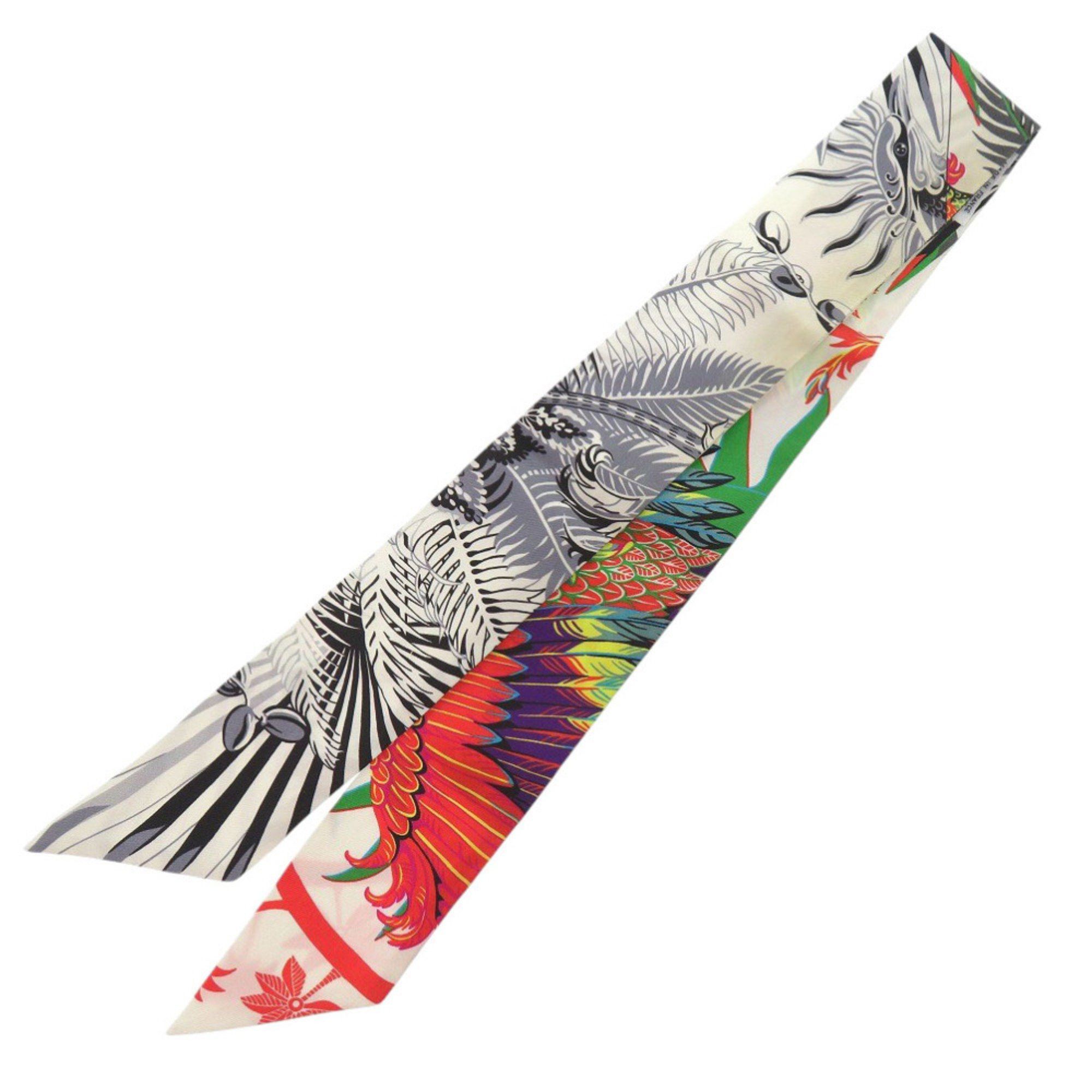 Hermes Hermès Twilly MYTHIQUES PHOENIX COLORIAGE Silk Multicolor Scarf Muffler 0123 HERMES Size ONE SIZE - 2 Thumbnail