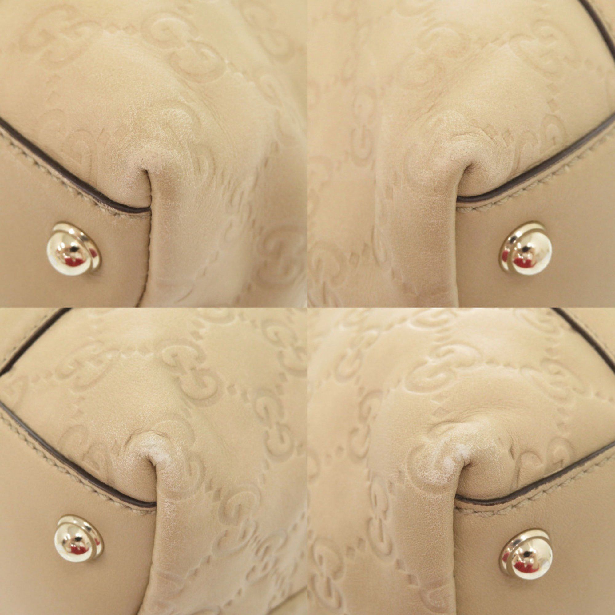 Gucci Gucci Guccissima GG logo 162094 leather beige tote bag handbag 0245 GUCCI Size ONE SIZE - 4 Thumbnail