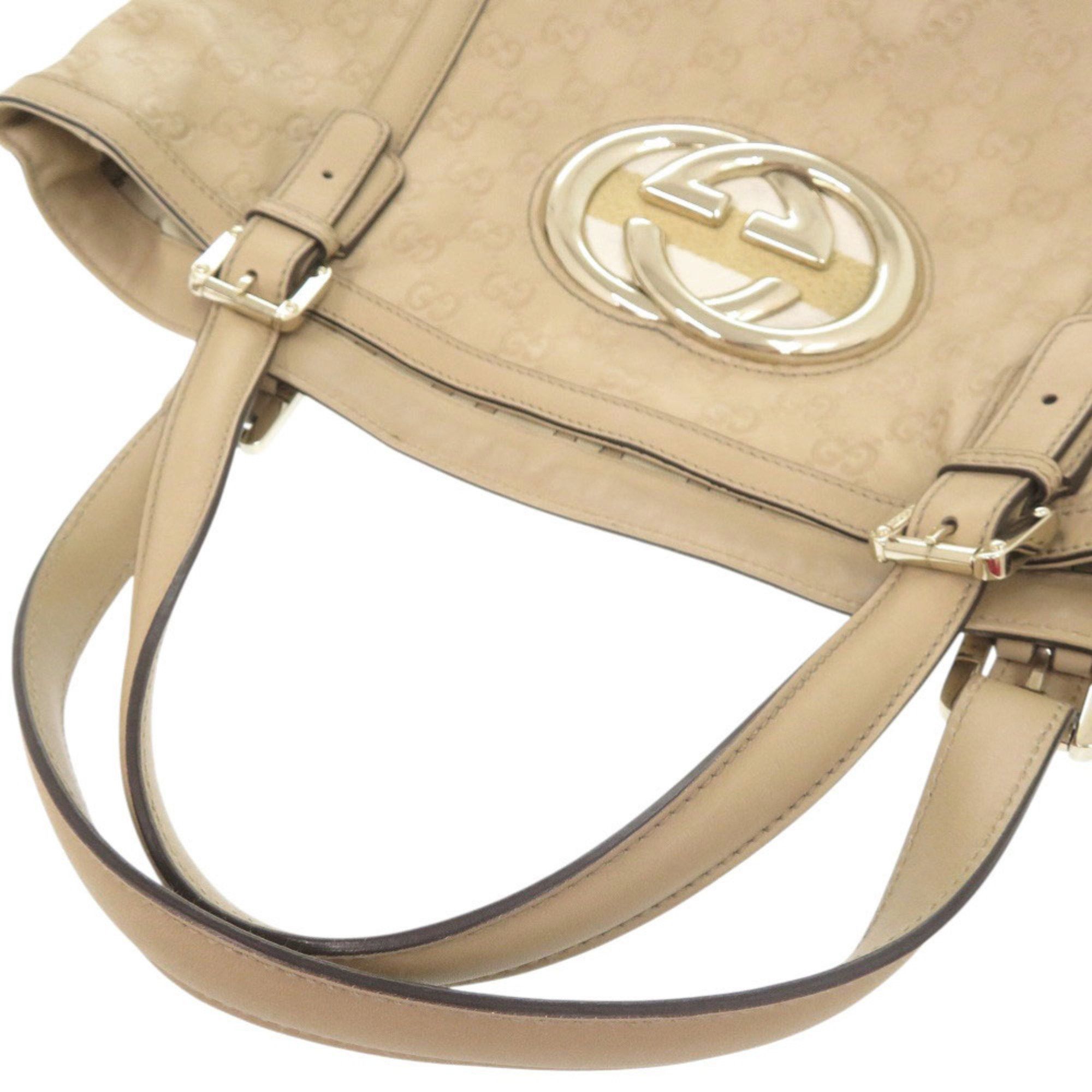 Gucci Gucci Guccissima GG logo 162094 leather beige tote bag handbag 0245 GUCCI Size ONE SIZE - 5 Thumbnail