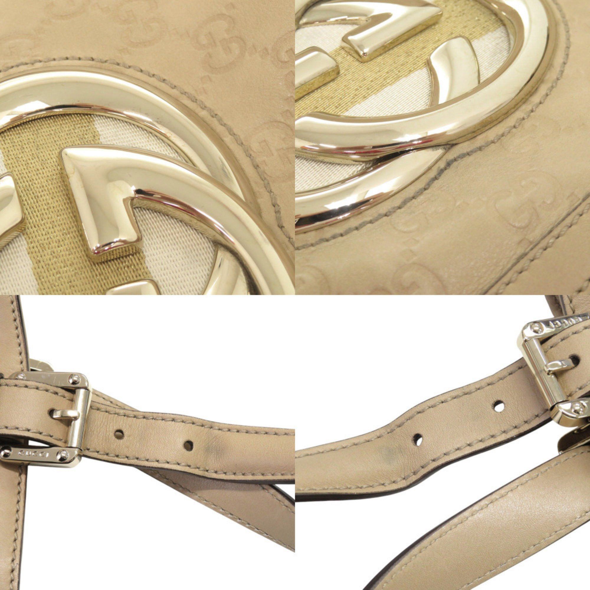 Gucci Gucci Guccissima GG logo 162094 leather beige tote bag handbag 0245 GUCCI Size ONE SIZE - 9 Thumbnail