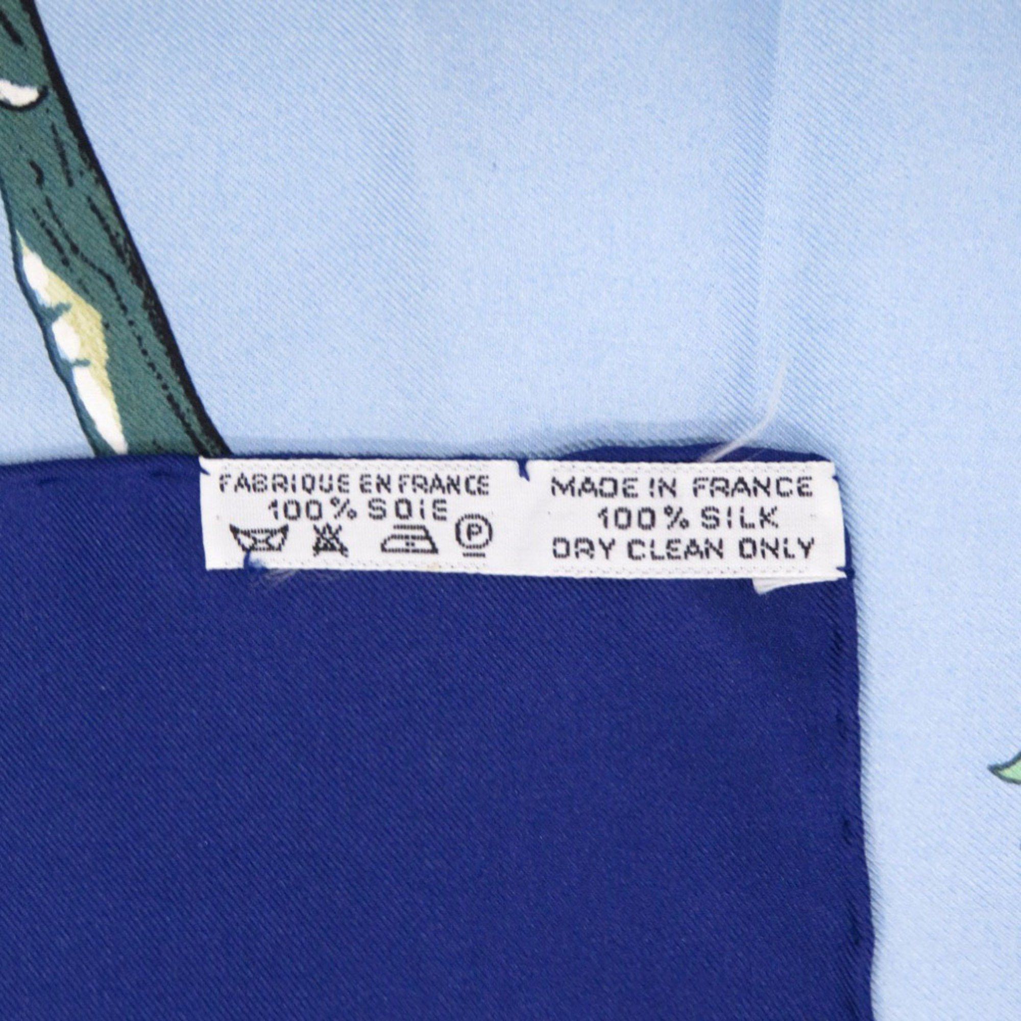 Hermes Hermes Hermès Carré 90 SICHUAN Silk Scarf, Navy Blue, 0124, from Sichuan Province Size ONE SIZE - 5 Thumbnail