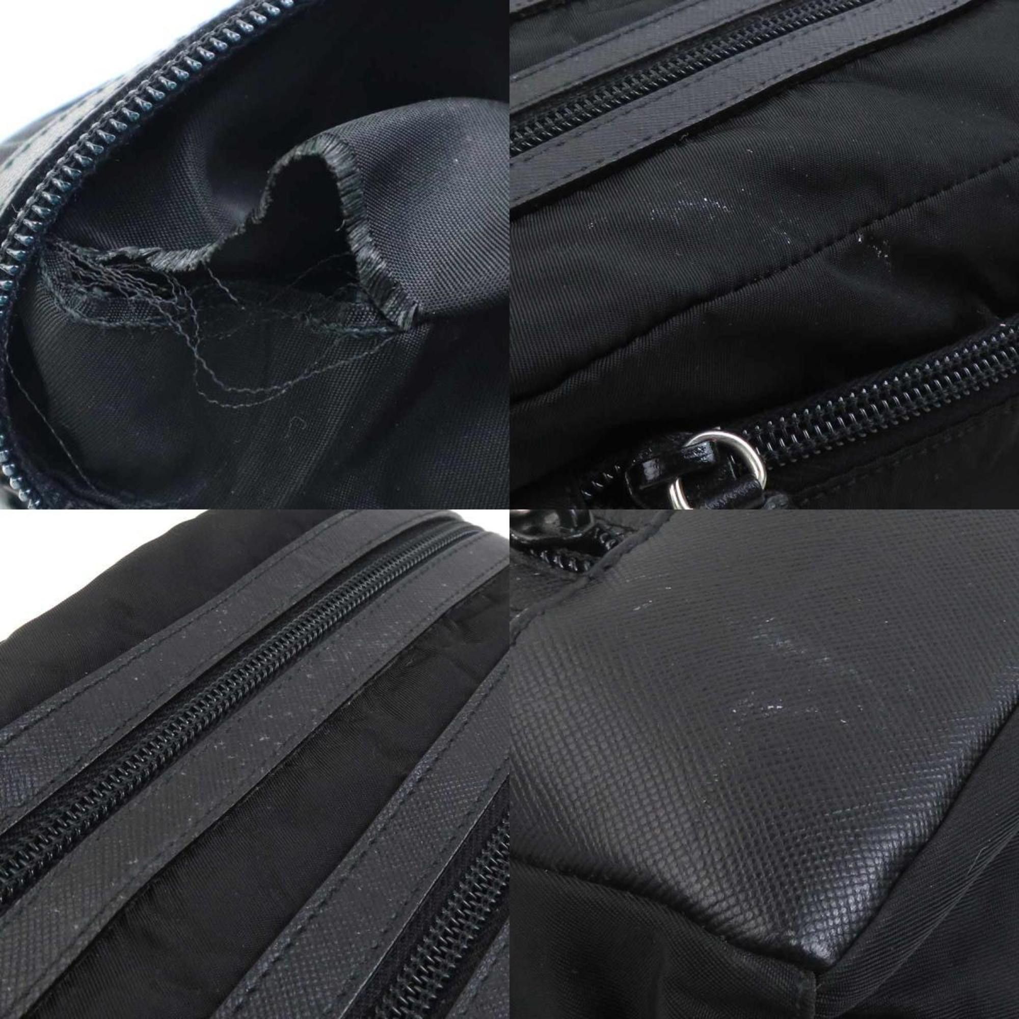Prada Prada clutch bag pouch in nylon and leather black for men women, r10861a Size ONE SIZE - 4 Thumbnail