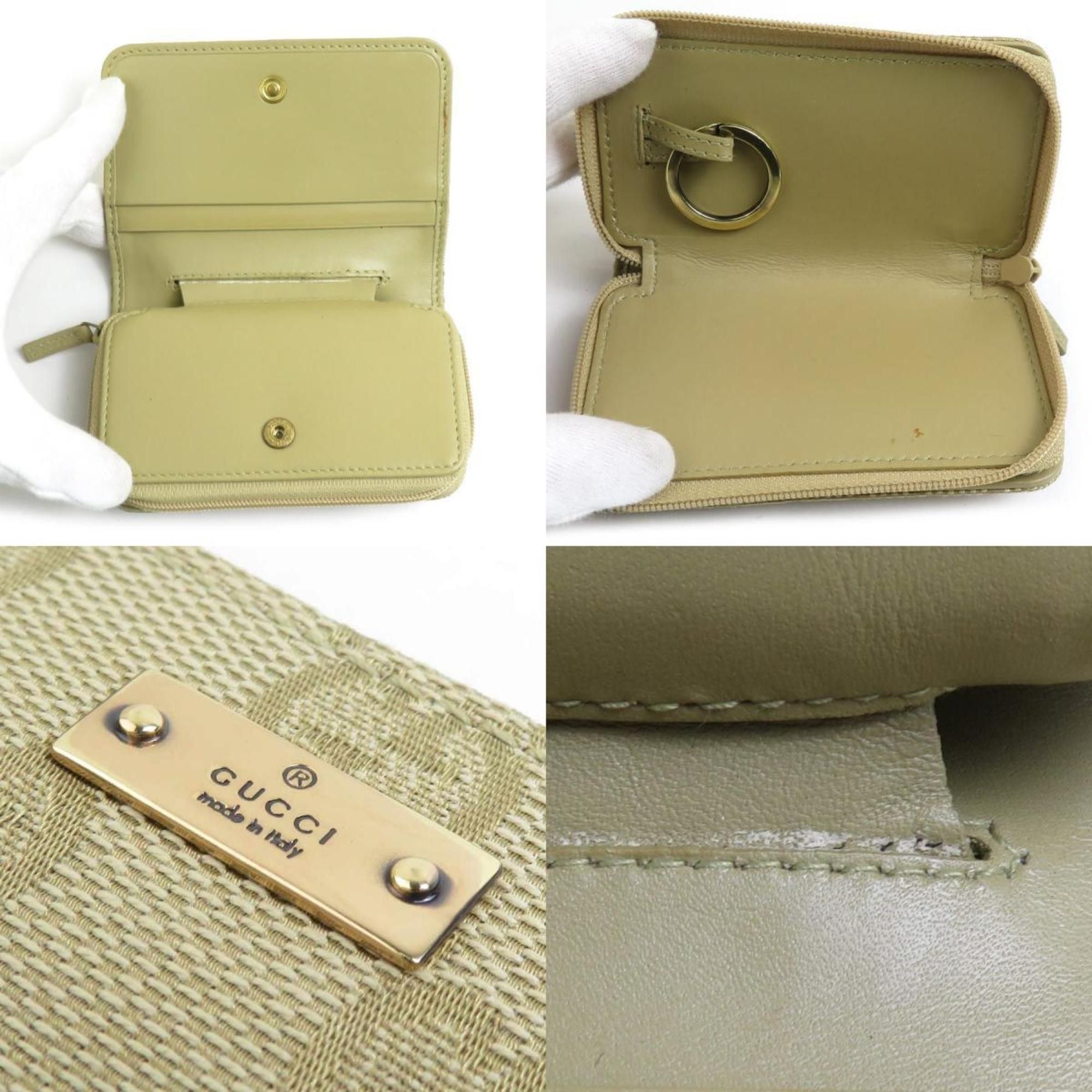 Gucci Gucci GG Canvas Key Case, Business Card Light Khaki, Men's/Women's, 90629 e61077a Size ONE SIZE - 4 Thumbnail