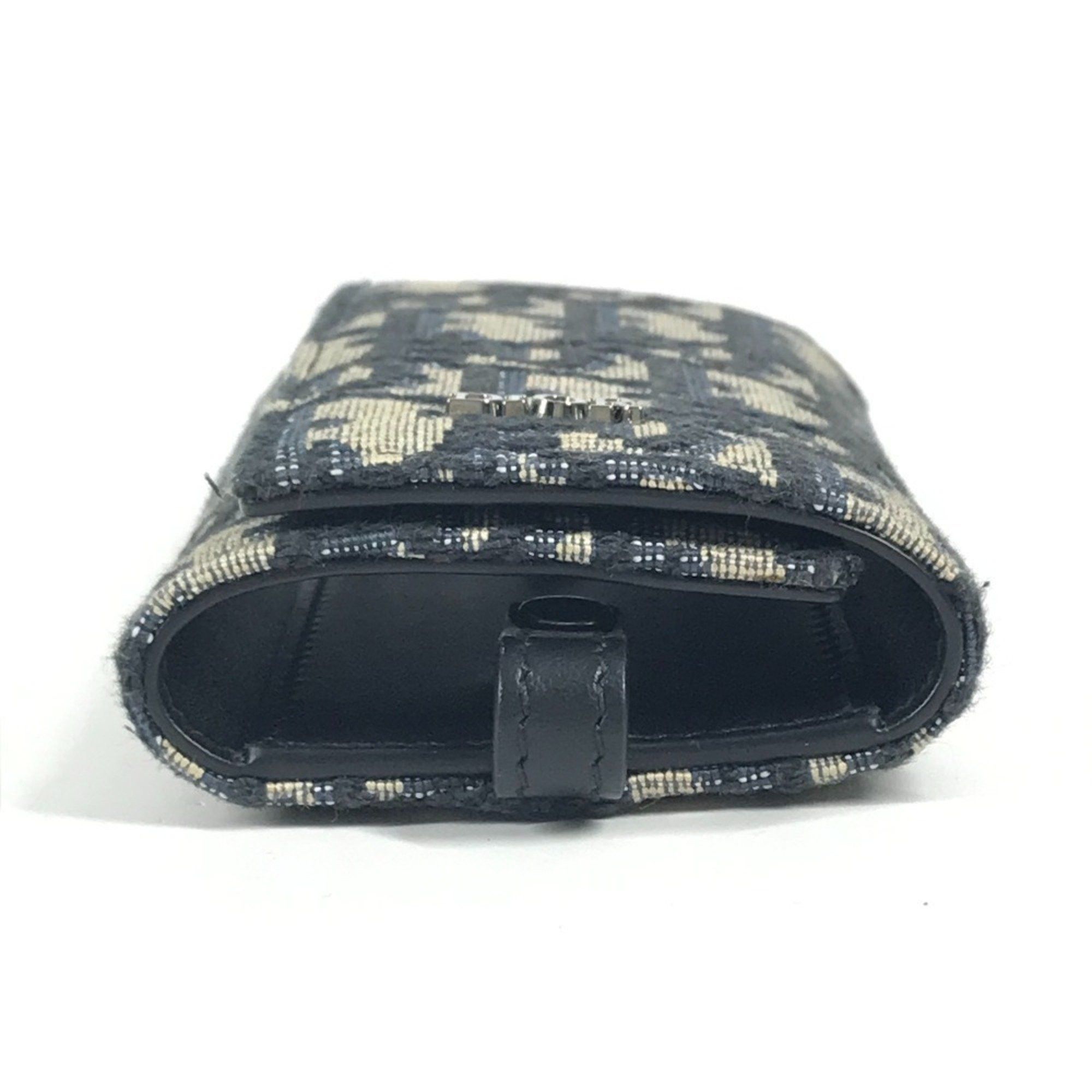Dior Christian Dior Dior Logo Oblique 6-Ring Key Case, Canvas and Leather, Navy Blue for Men Women Size ONE SIZE - 3 Thumbnail