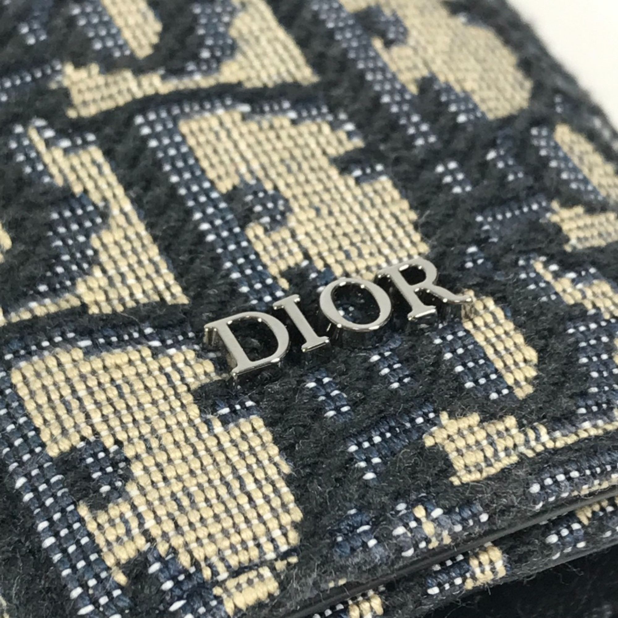 Dior Christian Dior Dior Logo Oblique 6-Ring Key Case, Canvas and Leather, Navy Blue for Men Women Size ONE SIZE - 7 Thumbnail
