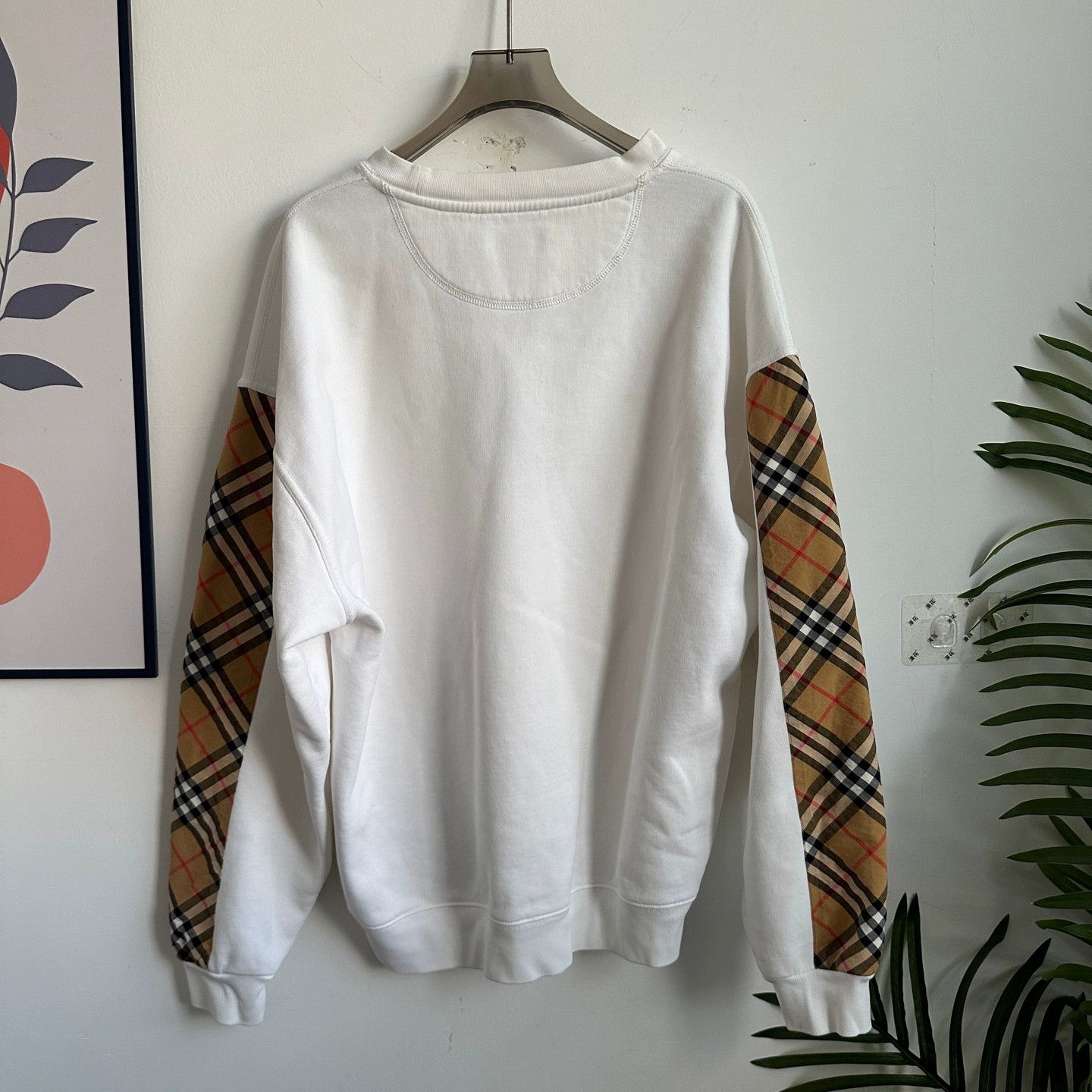 Burberry Burberry White Check Panel Sweatshirt S Size US S / EU 44-46 / 1 - 2 Thumbnail
