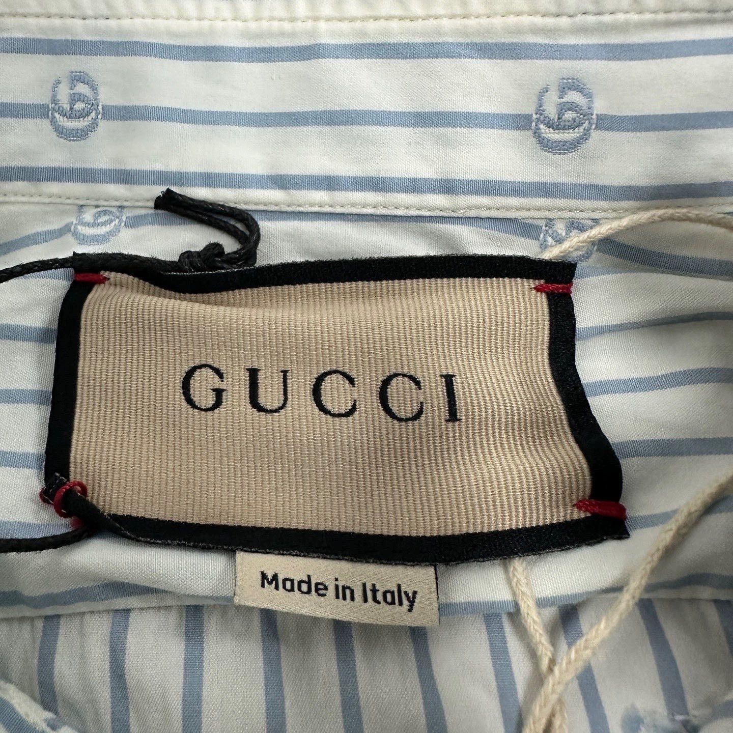 Gucci Gucci White Logo Stripe Long Sleeve Shirt Size US S / EU 44-46 / 1 - 4 Thumbnail