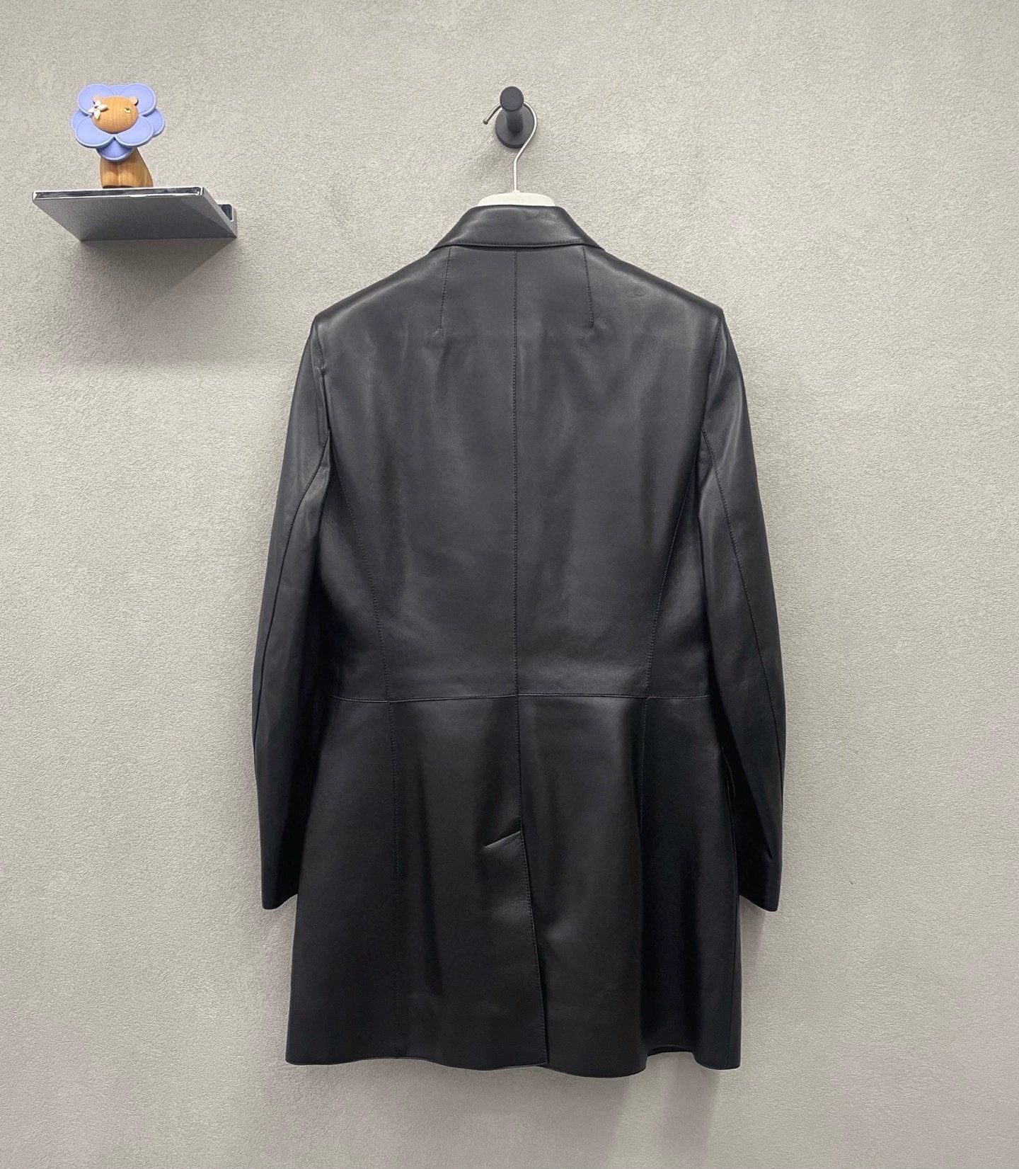 Hermes HERMES Black Leather Button Coat Size US S / EU 44-46 / 1 - 2 Thumbnail