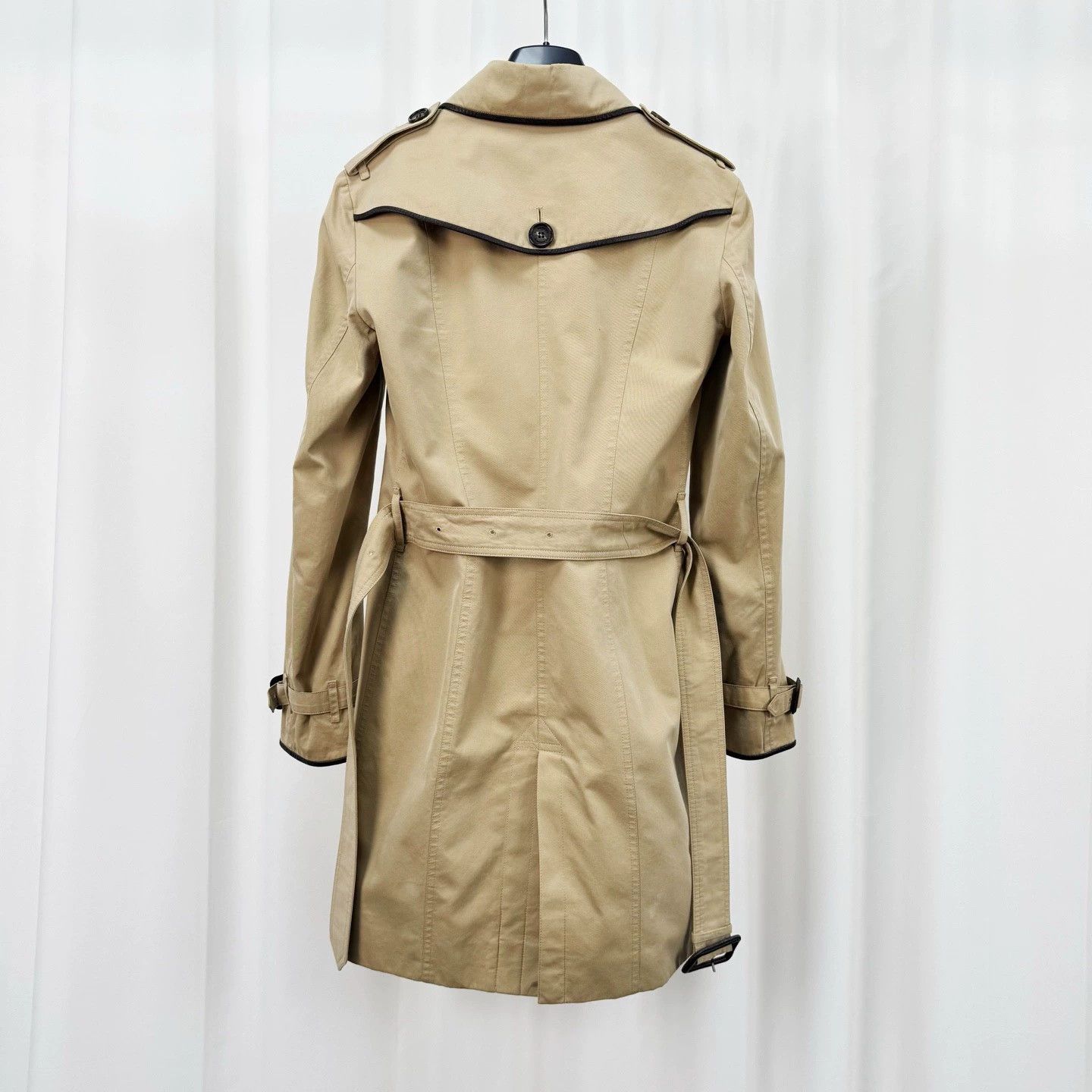 Burberry Burberry Leather-Trimmed Trench Coat Size US M / EU 48-50 / 2 - 2 Thumbnail