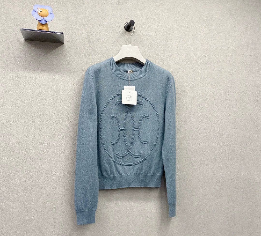Hermes Hermes Blue Knit Sweater Size 38 Size US S / EU 44-46 / 1 - 4 Thumbnail
