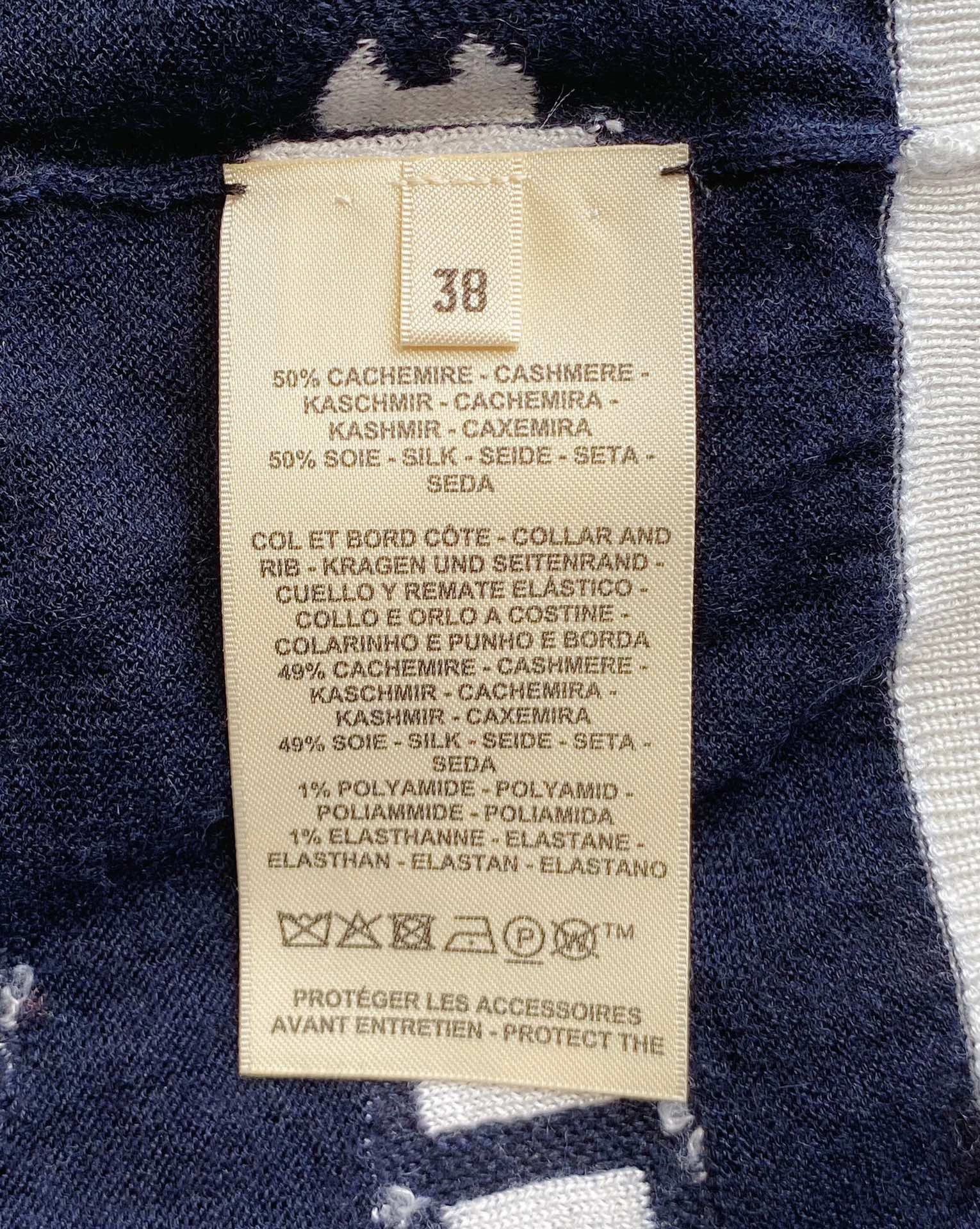 Hermes Hermes Blue Black Intarsia Crewneck Sweater Size US S / EU 44-46 / 1 - 7 Thumbnail