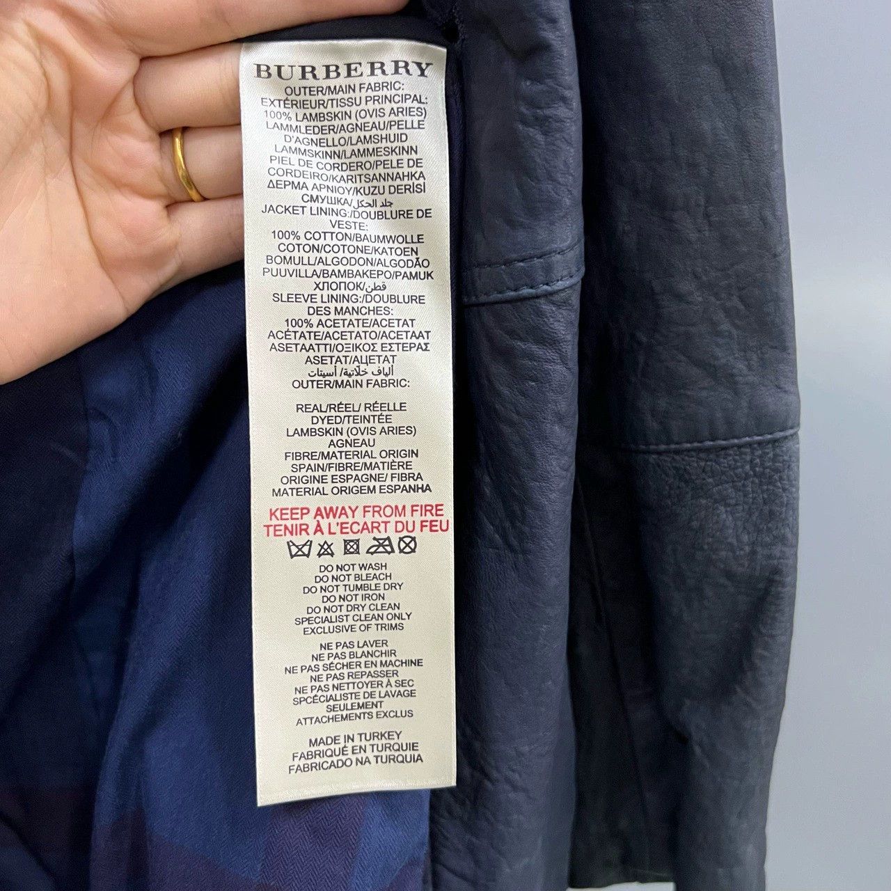 Burberry Burberry Navy Blue Full Leather Coat Size 34 Size US XS / EU 42 / 0 - 3 Thumbnail