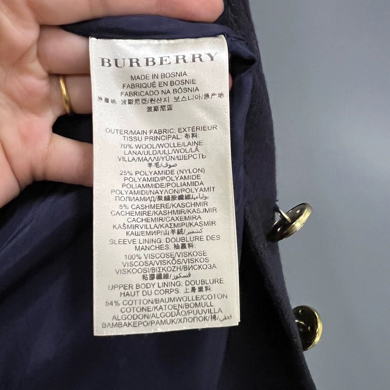 Burberry Burberry Navy Single-Breasted Coat Size US S / EU 44-46 / 1 - 3 Thumbnail