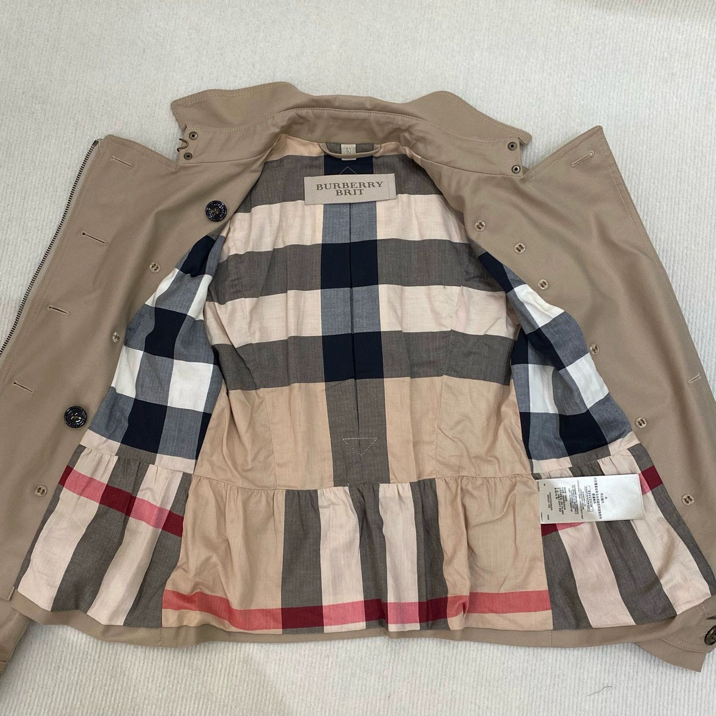 Burberry Burberry Beige Short Trench Coat Size US XXS / EU 40 - 3 Thumbnail