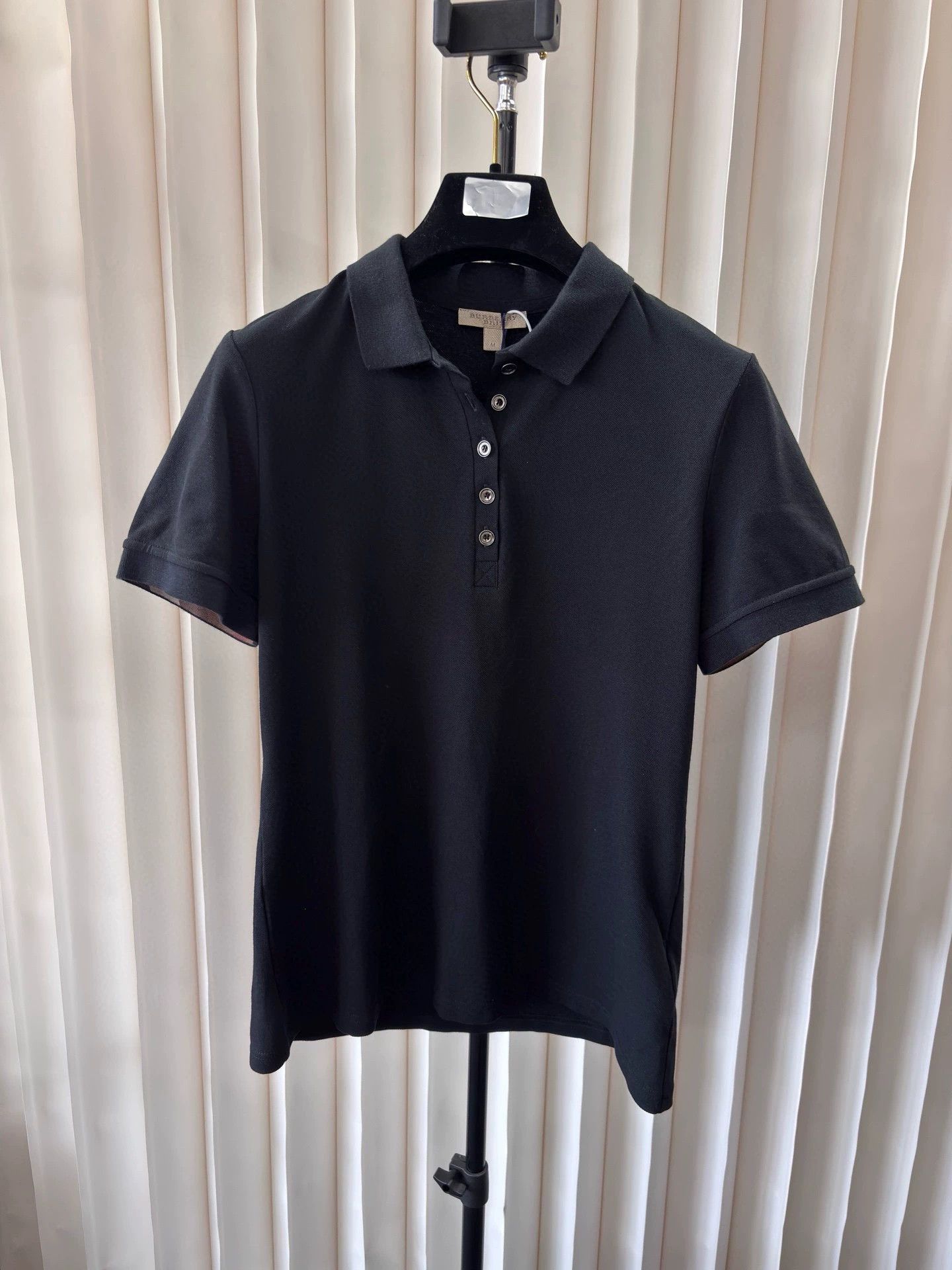 Burberry Women's Black Short Sleeve Polo