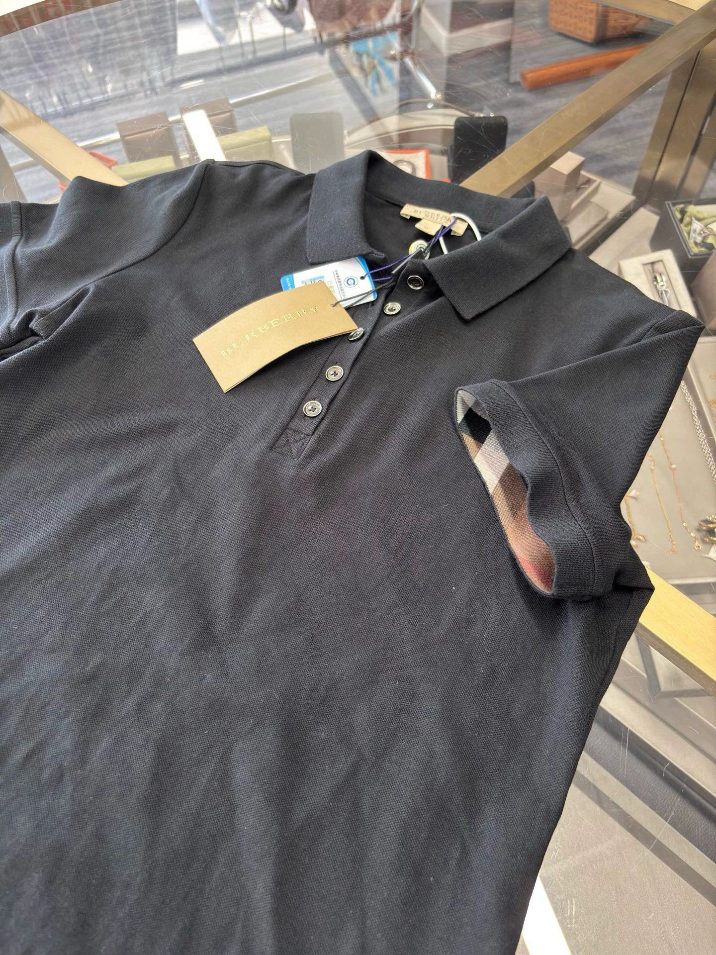 Burberry Women's Black Short Sleeve Polo