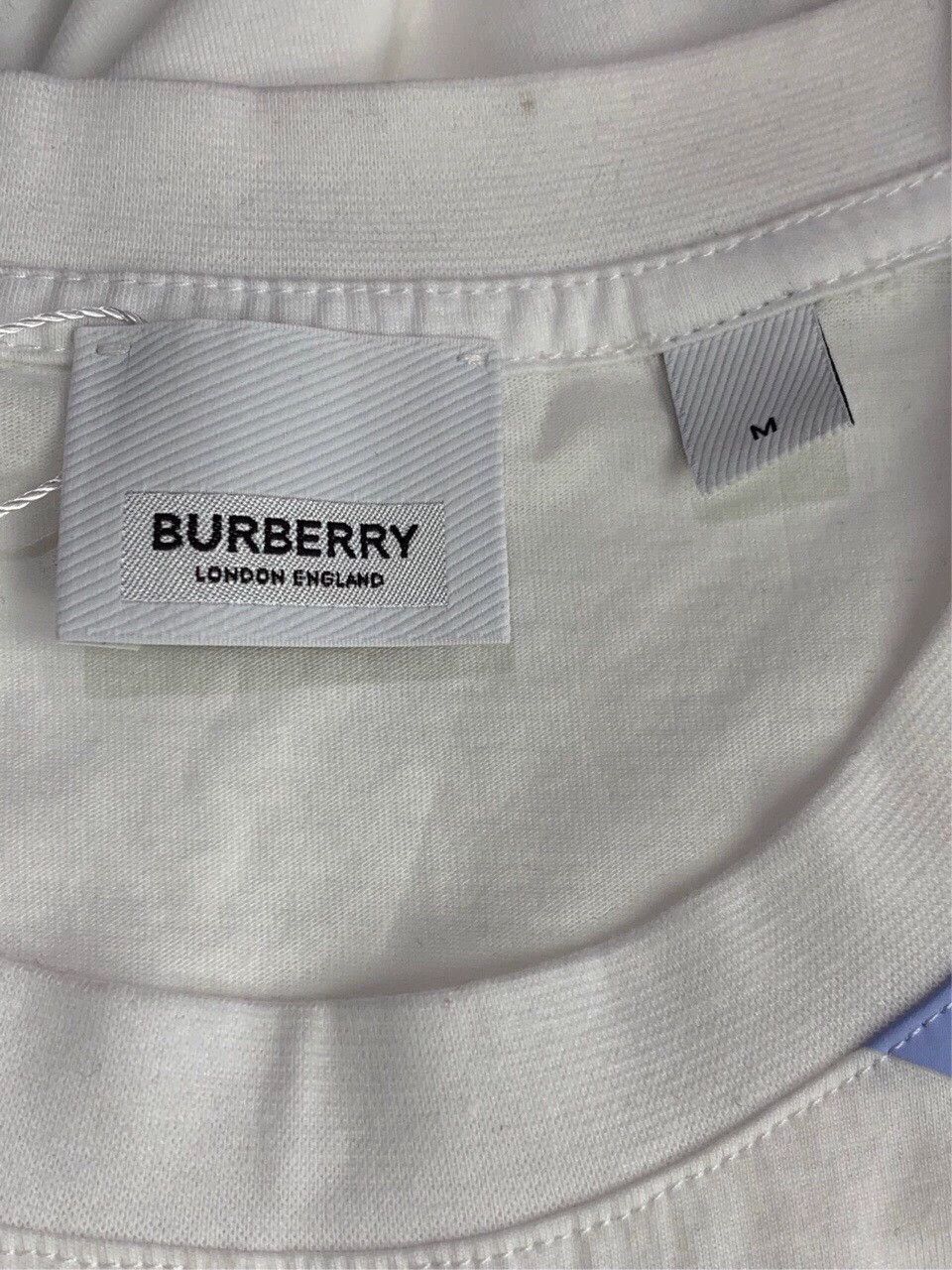 Burberry Burberry White Logo Print Cotton T-Shirt Size US M / EU 48-50 / 2 - 3 Thumbnail