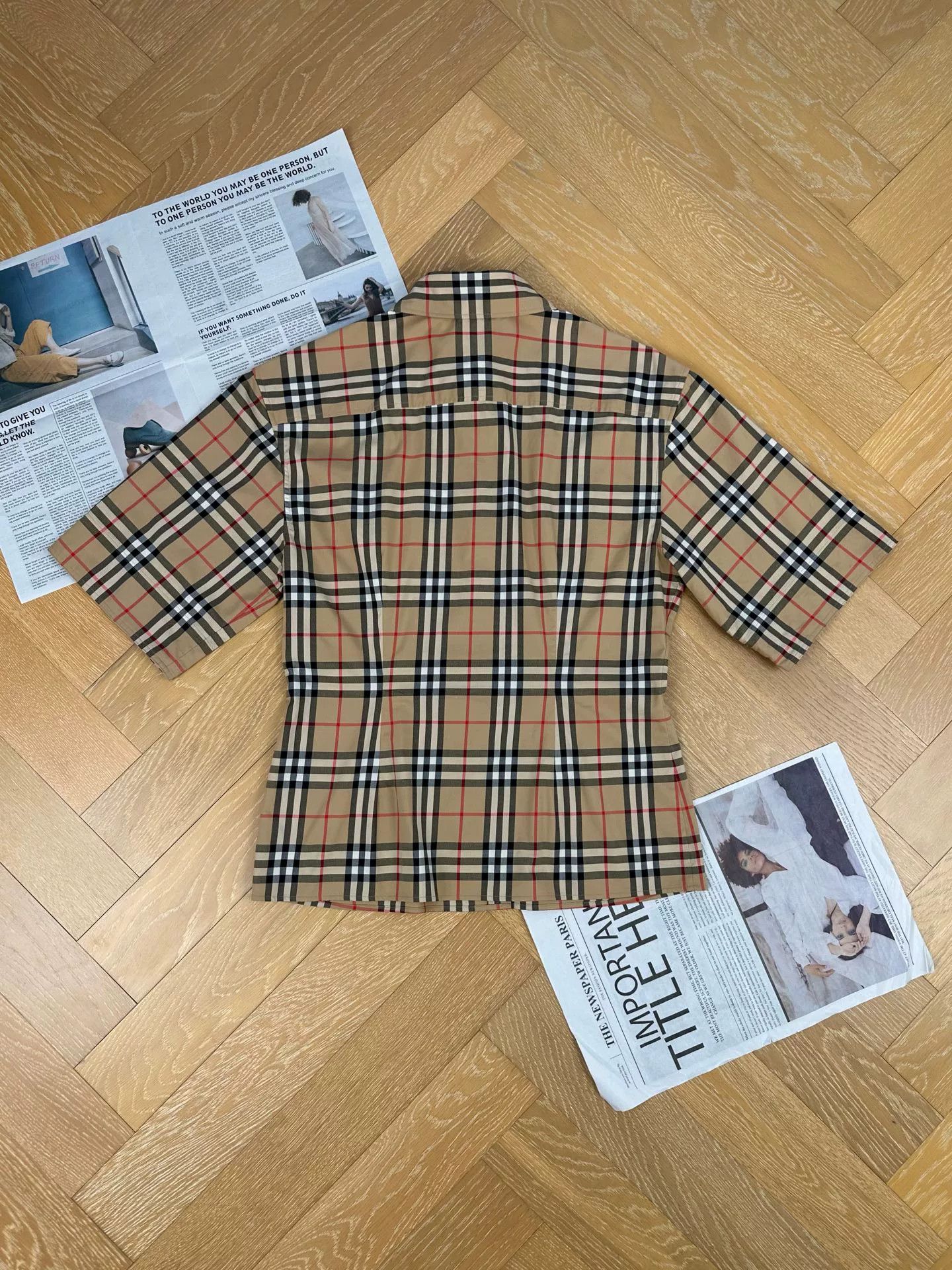 Burberry Burberry Vintage Check Cotton Short Sleeve Shirt Size US S / EU 44-46 / 1 - 2 Thumbnail