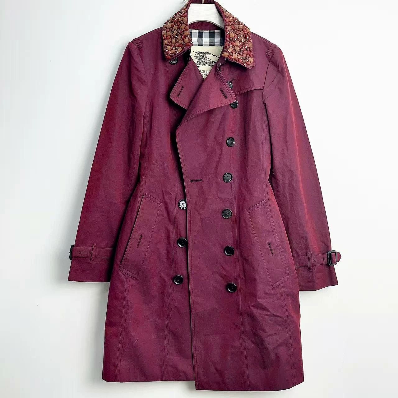 Burberry Burberry Limited Purple Diamond Collar Trench Coat Size US L / EU 52-54 / 3 - 2 Thumbnail