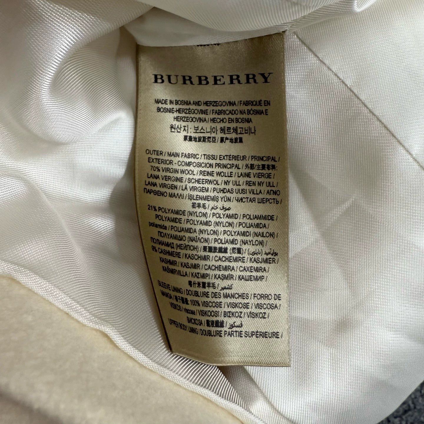 Burberry Burberry White Wool Coat UK4 Size US XS / EU 42 / 0 - 4 Thumbnail