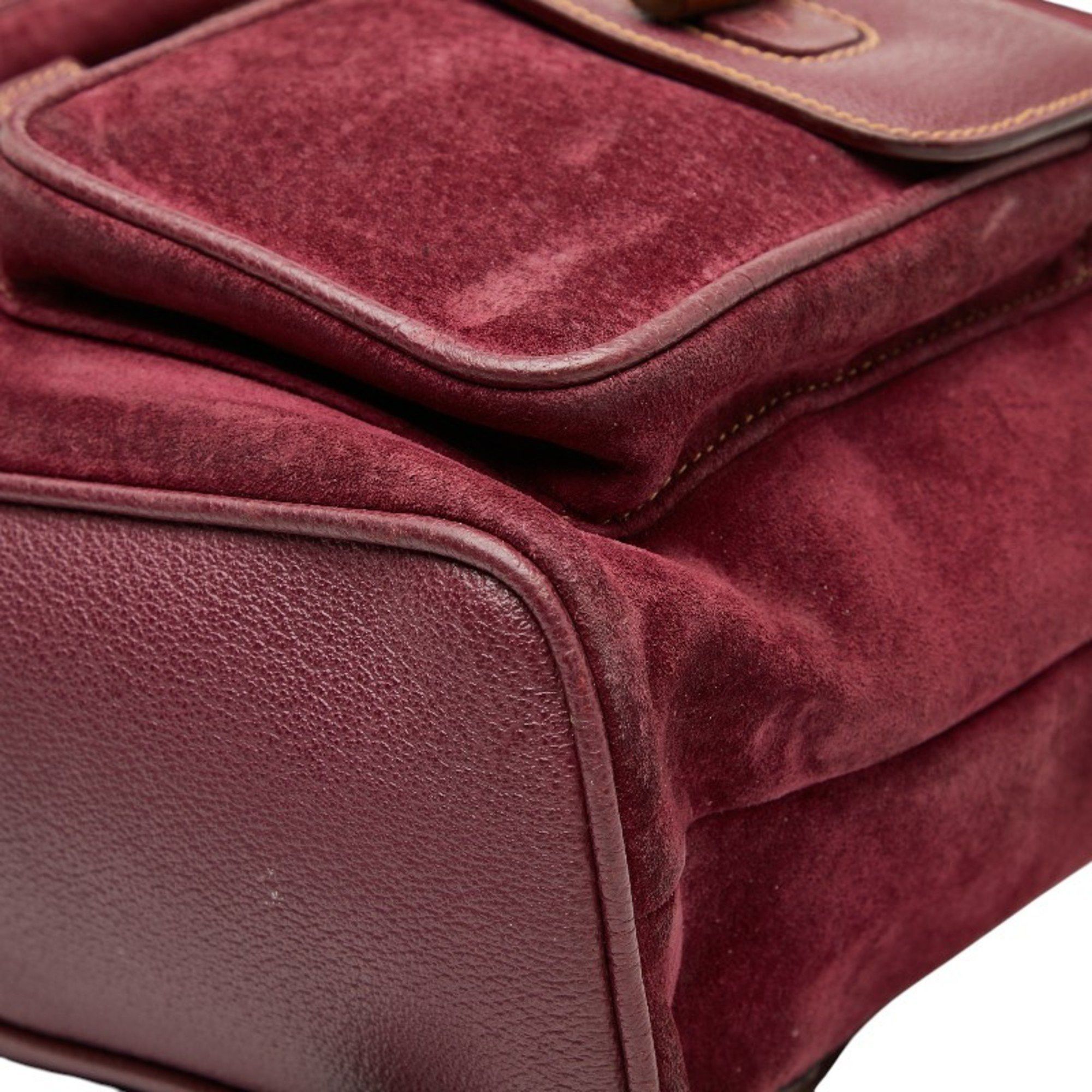 Gucci Gucci Bamboo Backpack 003 2058 0016 Purple Suede Women's GUCCI Size ONE SIZE - 4 Thumbnail