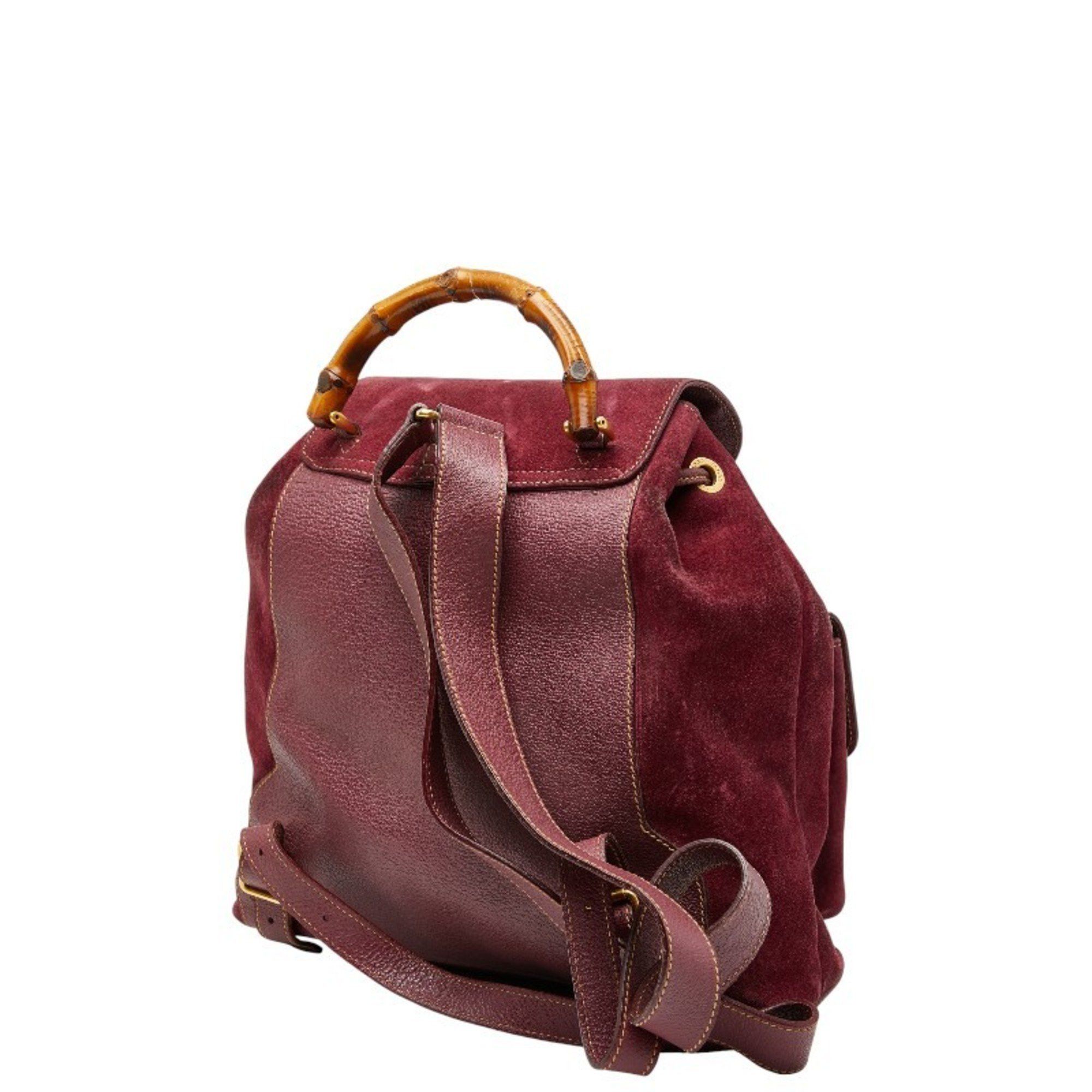 Gucci Gucci Bamboo Backpack 003 2058 0016 Purple Suede Women's GUCCI Size ONE SIZE - 2 Thumbnail