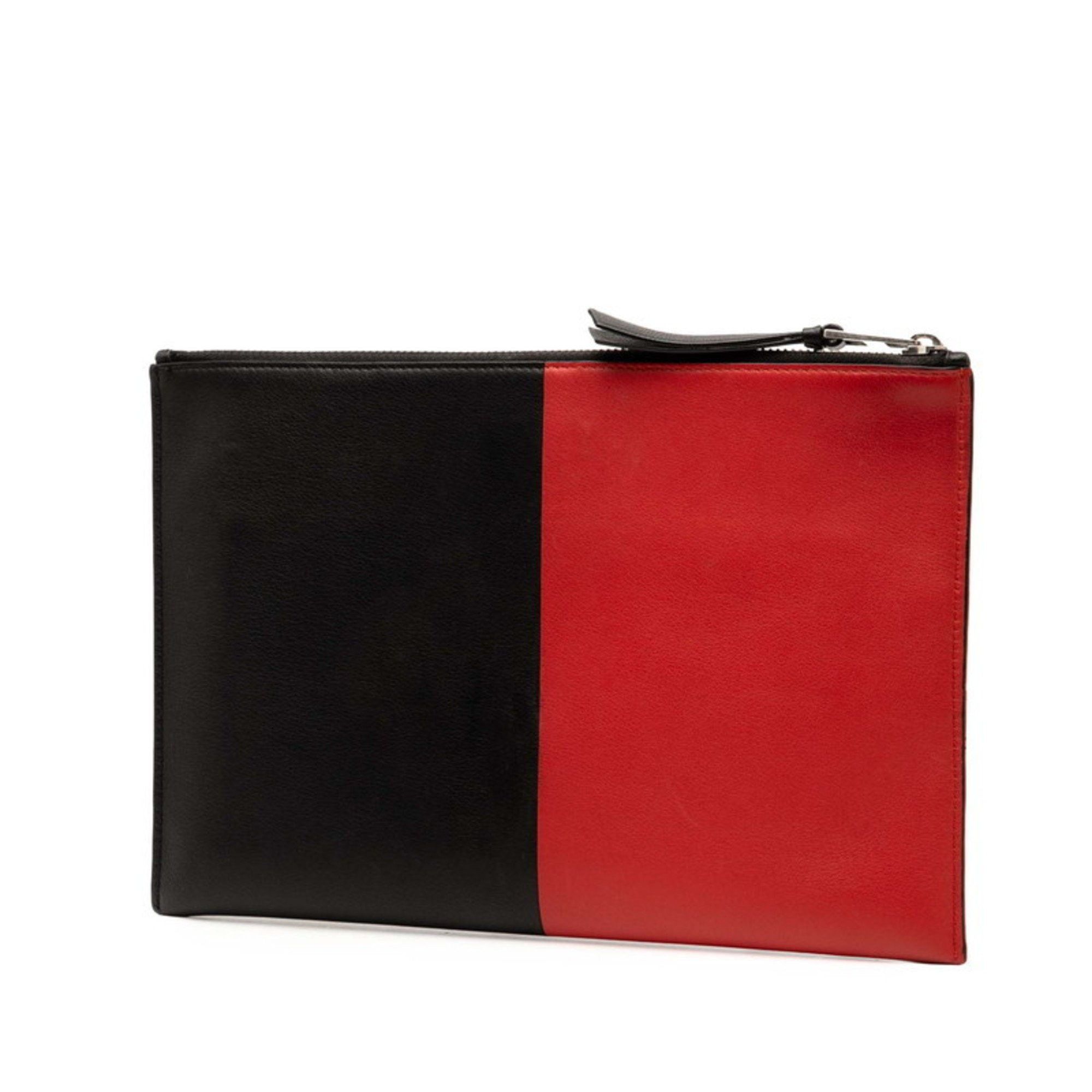 Loewe LOEWE Anagram Two-Tone Clutch Bag/Second Bag in Black and Red Leather for Women Size ONE SIZE - 2 Thumbnail