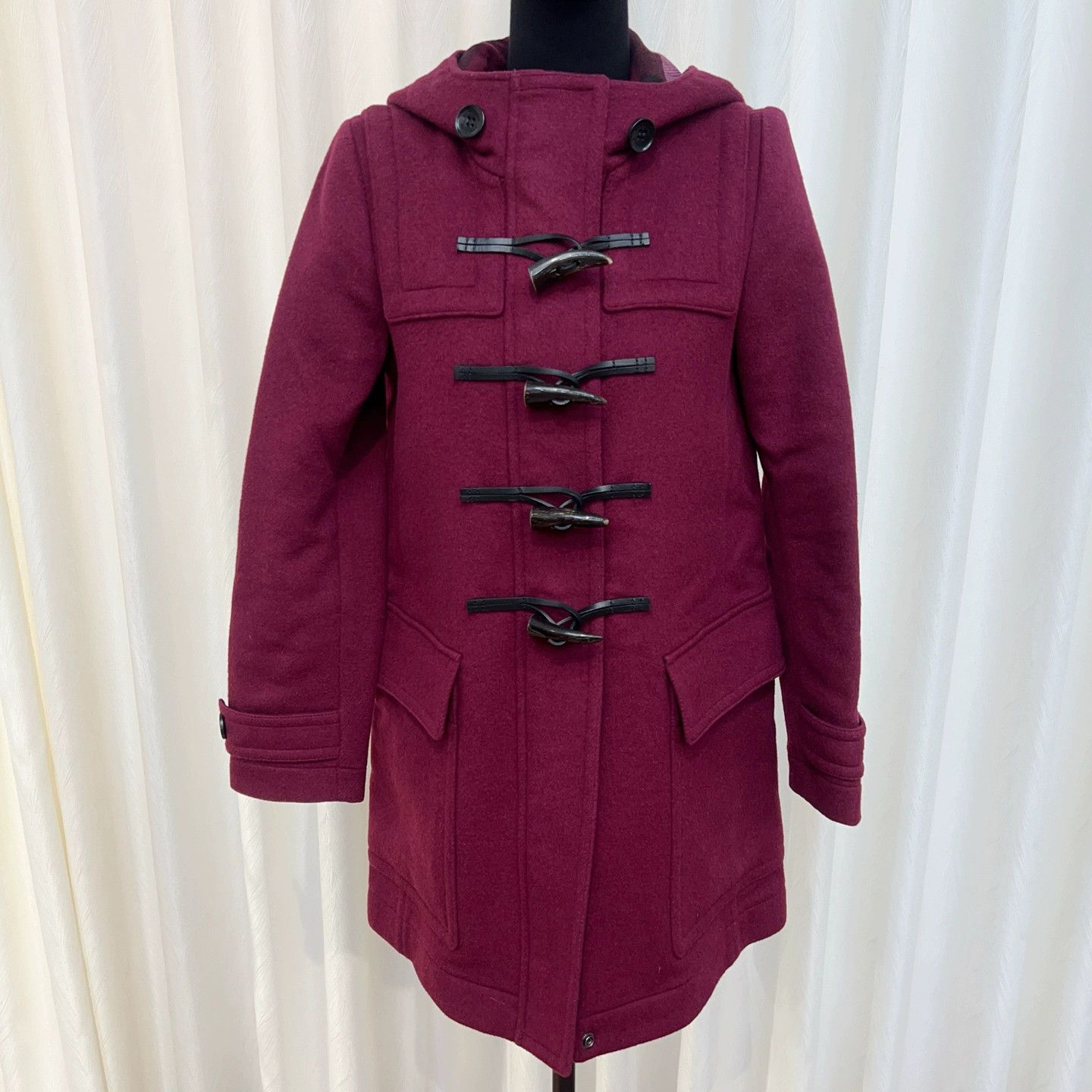 Burberry Burberry Wool Toggle Coat Purple Size 4 Size US XS / EU 42 / 0 - 2 Thumbnail