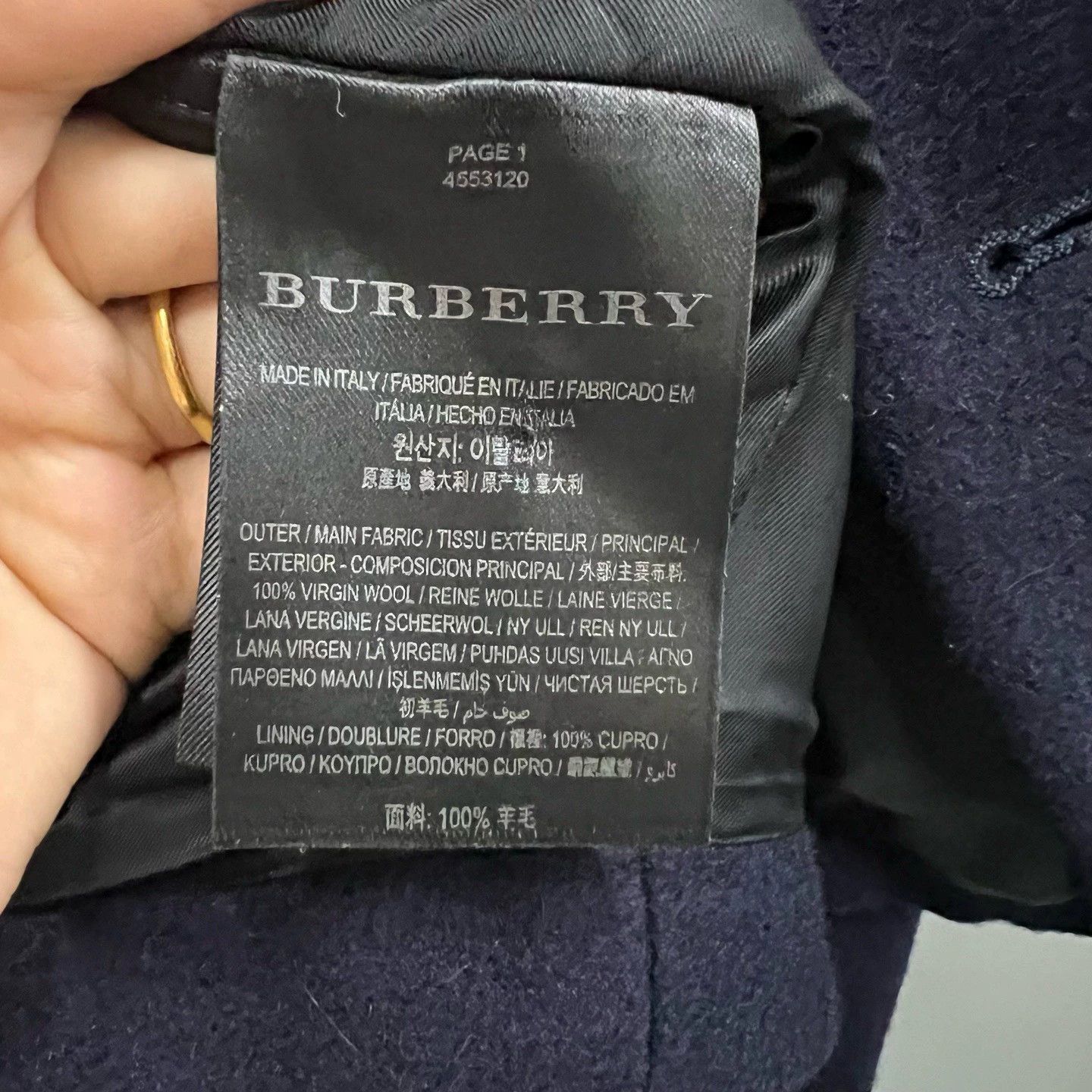 Burberry Burberry Navy Button Jacket Coat Size US L / EU 52-54 / 3 - 3 Thumbnail