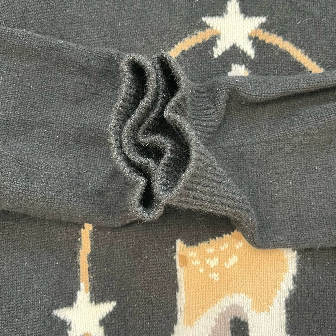 Burberry Burberry Black Deer Pattern Wool Sweater Size US XS / EU 42 / 0 - 5 Thumbnail