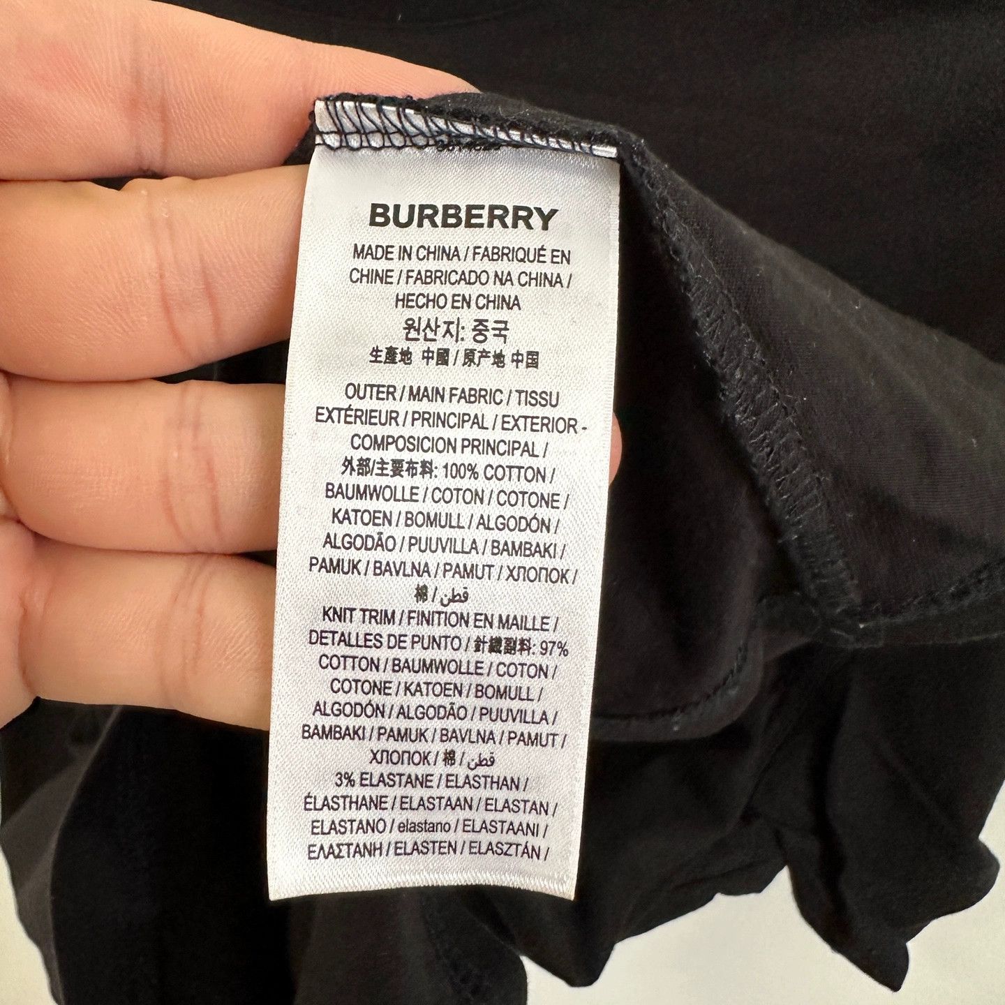 Burberry Burberry Black Logo Embroidered T-shirt Size US M / EU 48-50 / 2 - 4 Thumbnail