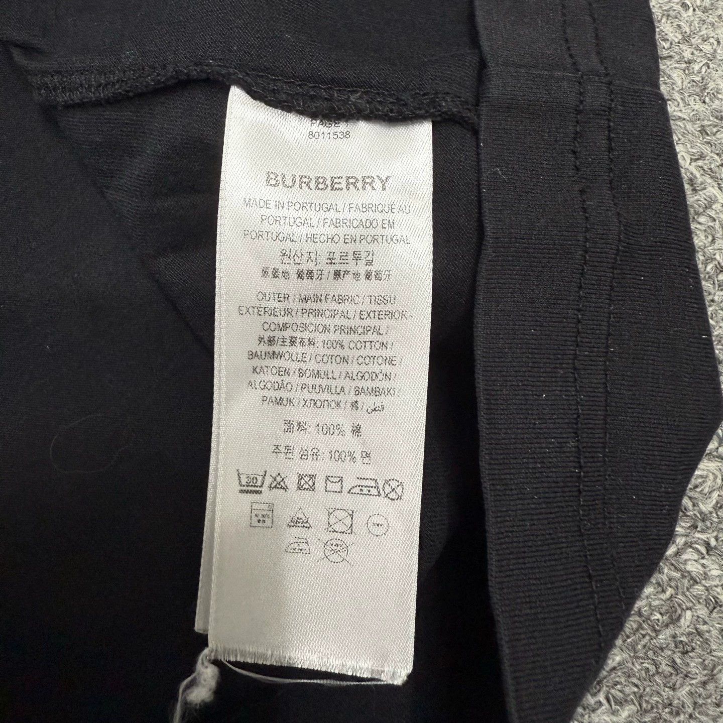 Burberry Burberry Black Logo Print Short Sleeve Tee Size US XXL / EU 58 / 5 - 4 Thumbnail