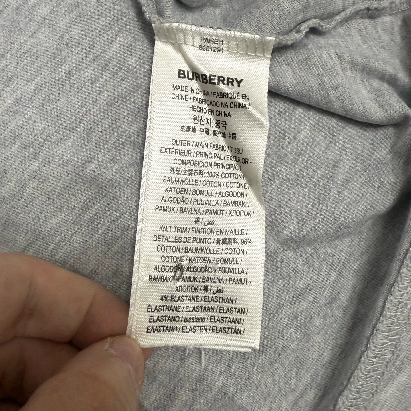 Burberry Burberry Gray Wheat Embroidery Tee Size US S / EU 44-46 / 1 - 4 Thumbnail
