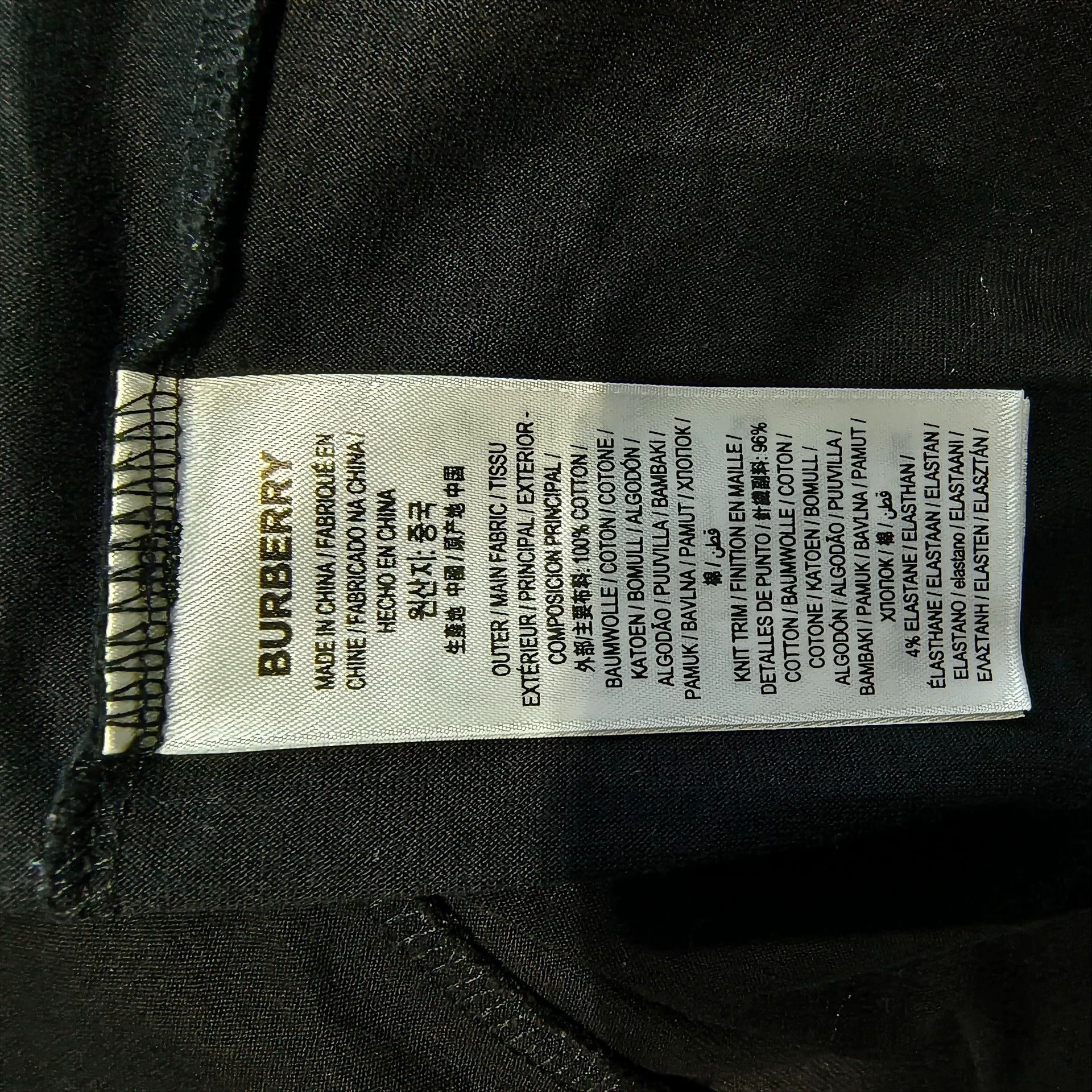 Burberry Burberry Black Embroidered Short Sleeve Tee Size US L / EU 52-54 / 3 - 5 Thumbnail