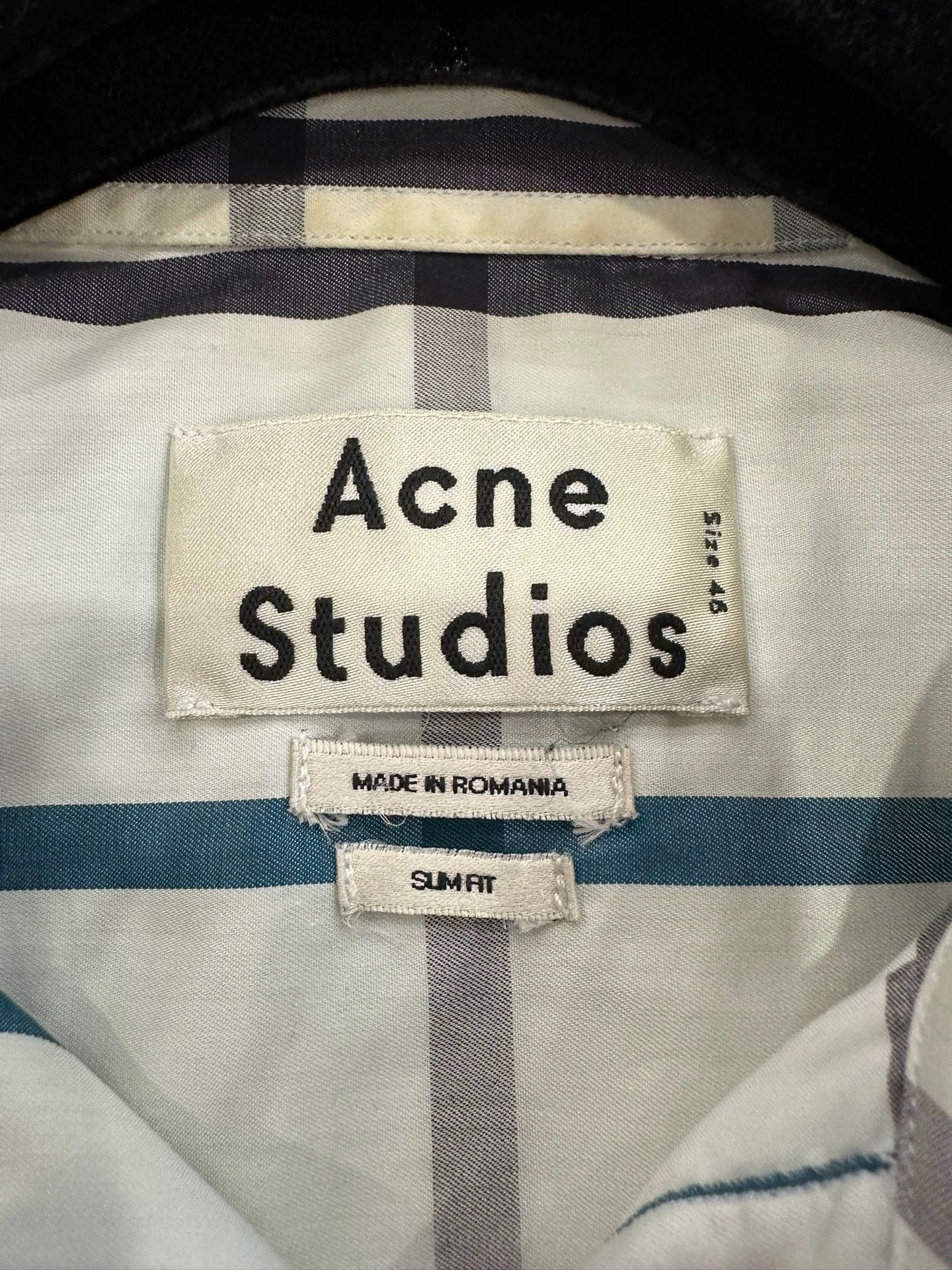 Acne Studios Acne Studios White Green Plaid Shirt Size US S / EU 44-46 / 1 - 4 Thumbnail