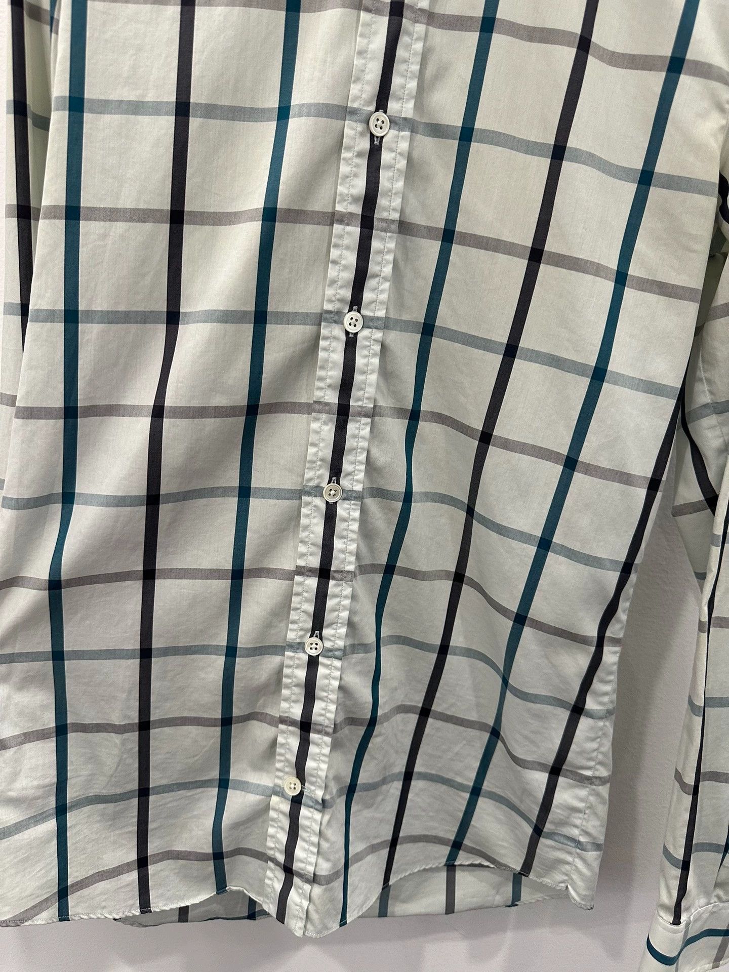 Acne Studios Acne Studios White Green Plaid Shirt Size US S / EU 44-46 / 1 - 3 Thumbnail